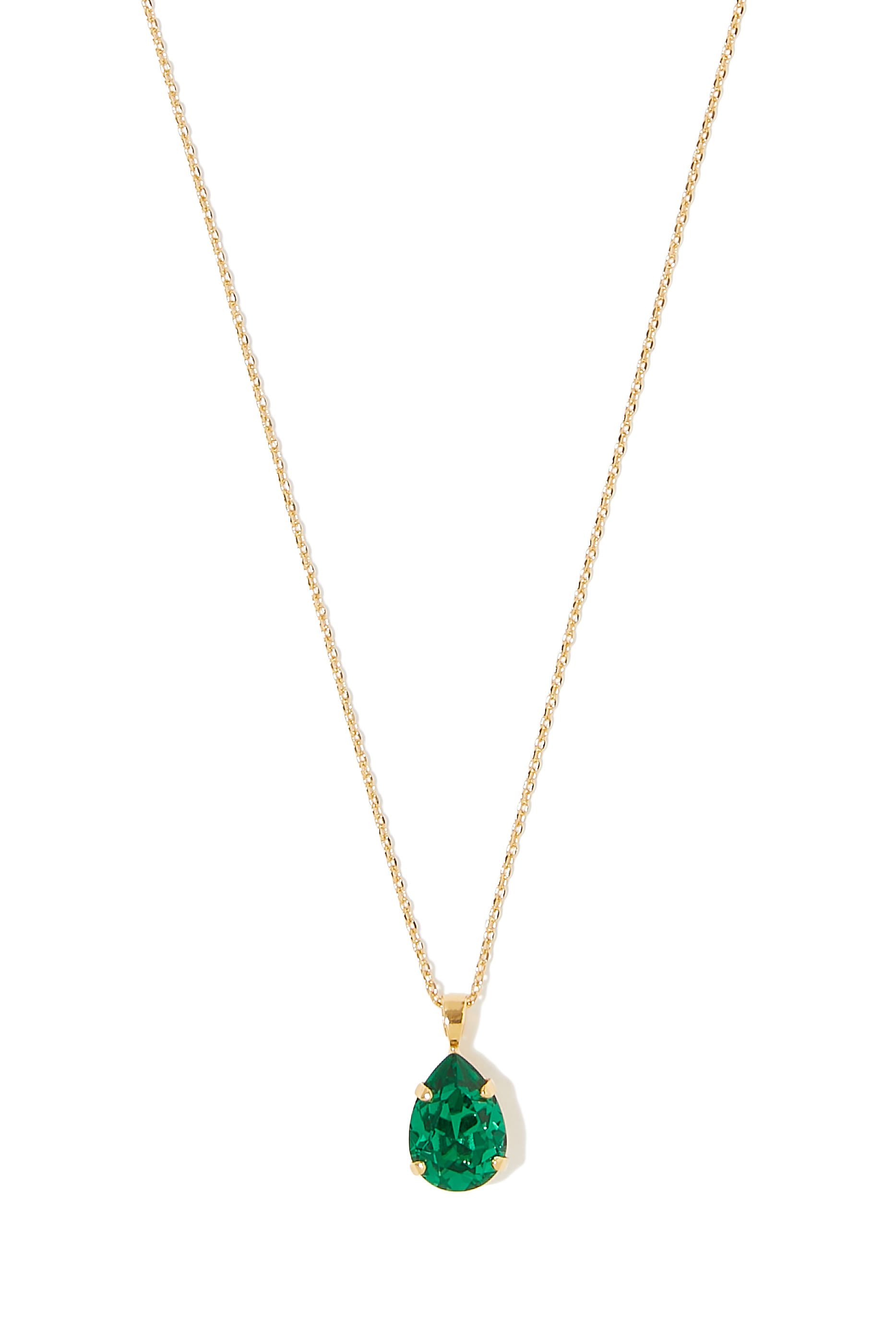 Mini Drop Necklace, 18k Gold-Plated Metal & Swarovski Crystals
