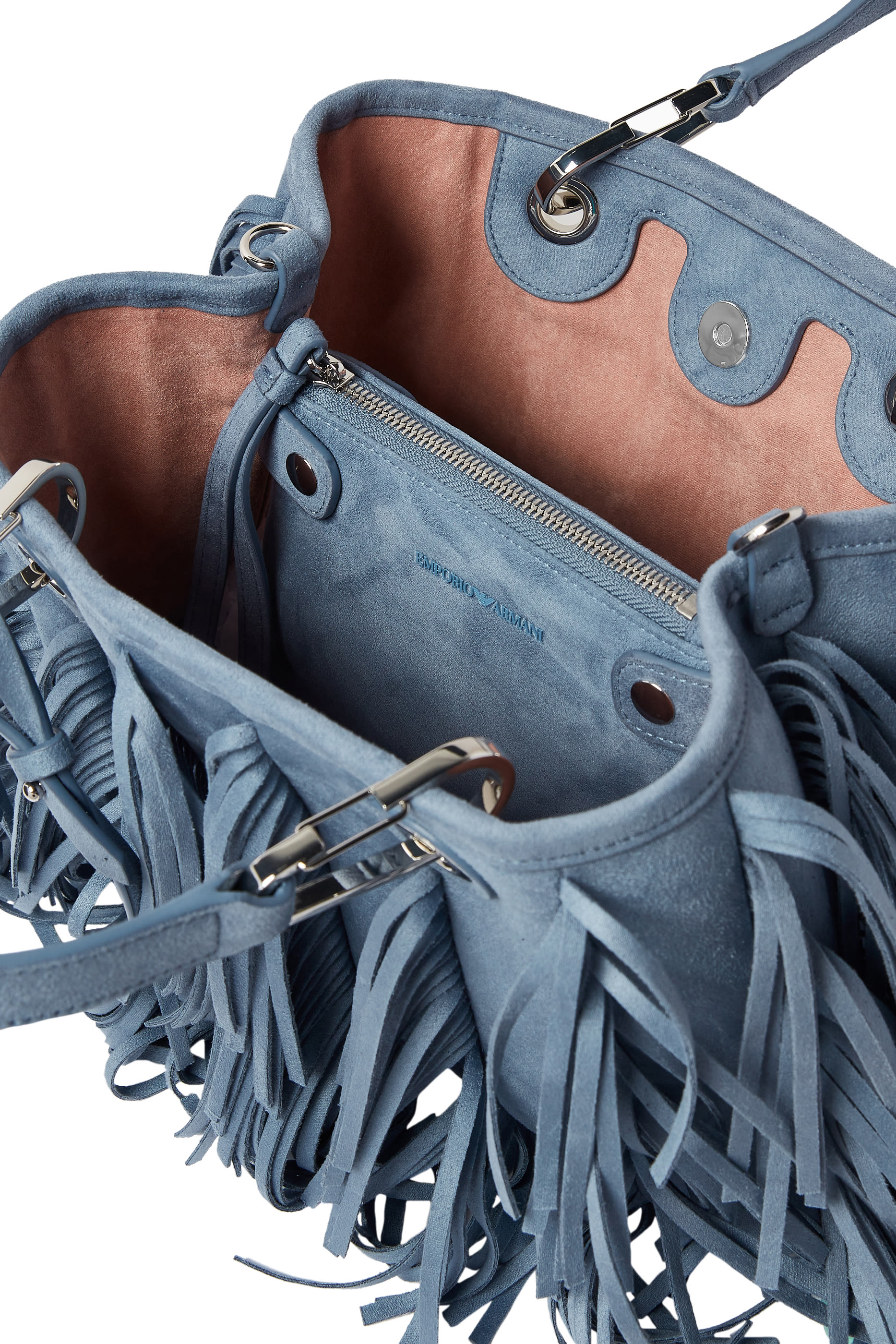 MyEA Faux Suede Shopper Bag with Fringes