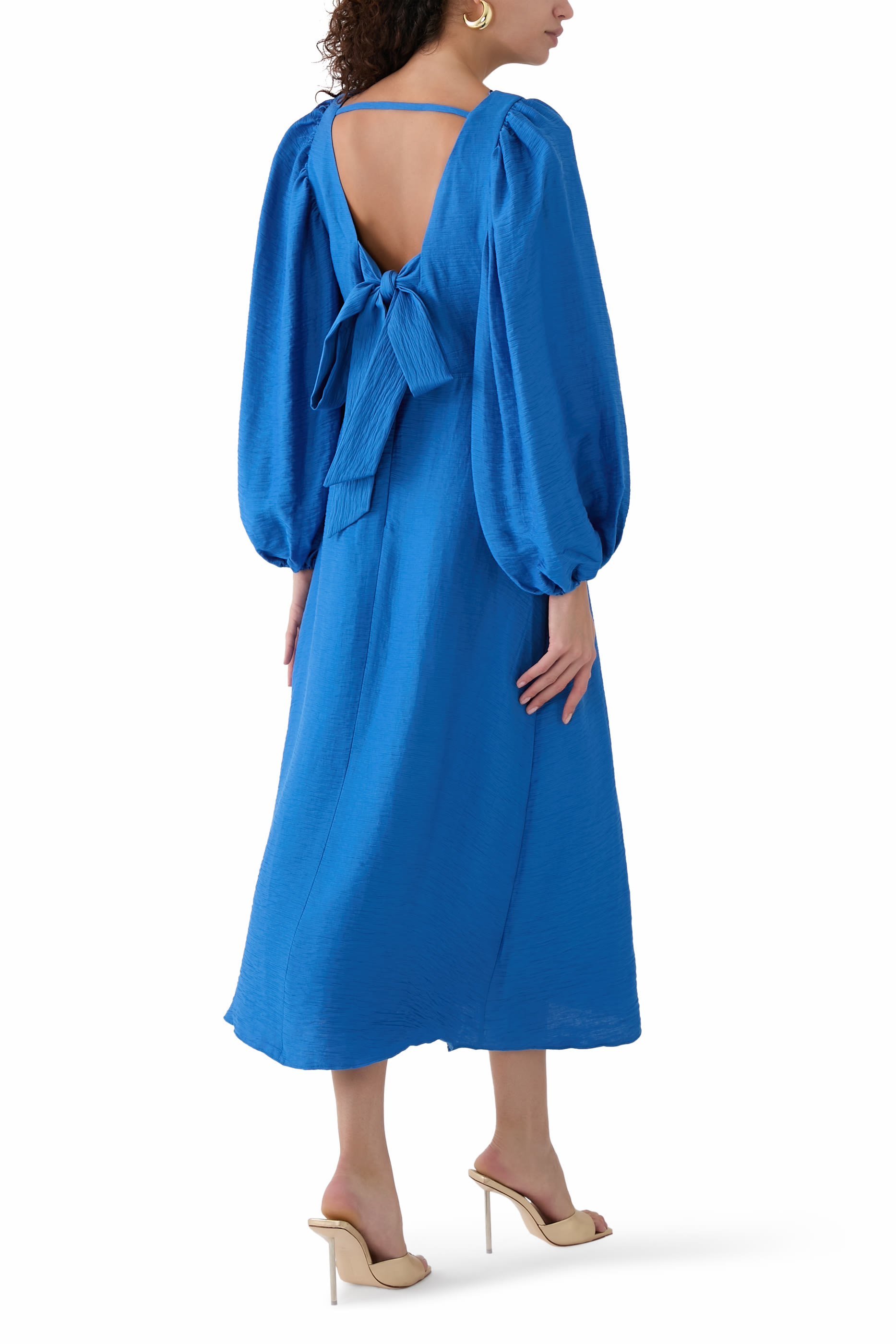 Balloon Sleeve Zendaya Midi Dress