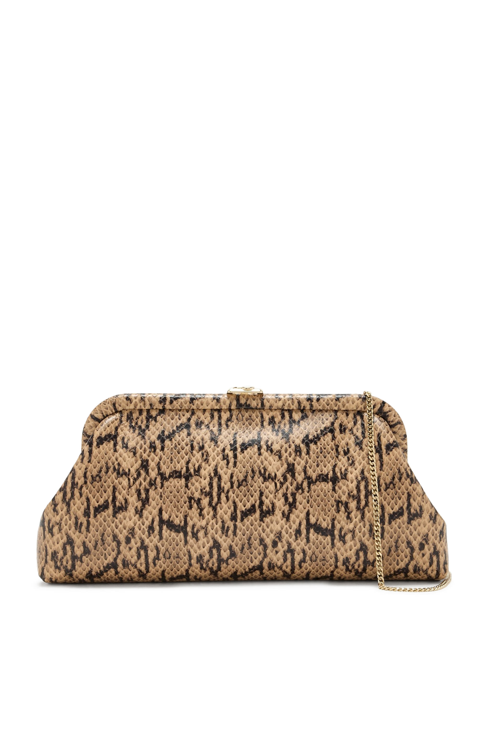 Skylar Gold Candy Wrap Leather Clutch with Square JC Clasp