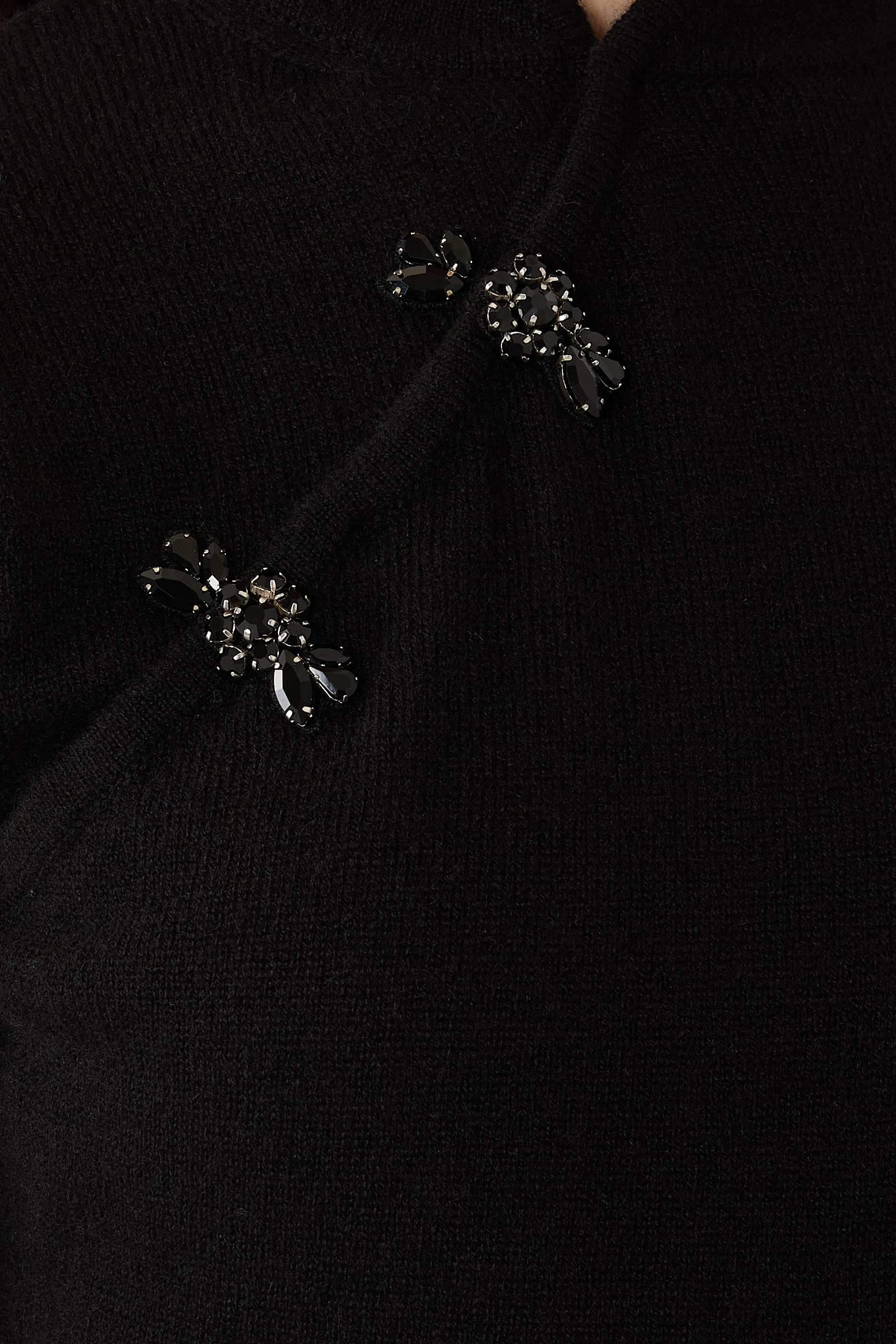 Embellished Mandarin Collar Cashmere Jumper