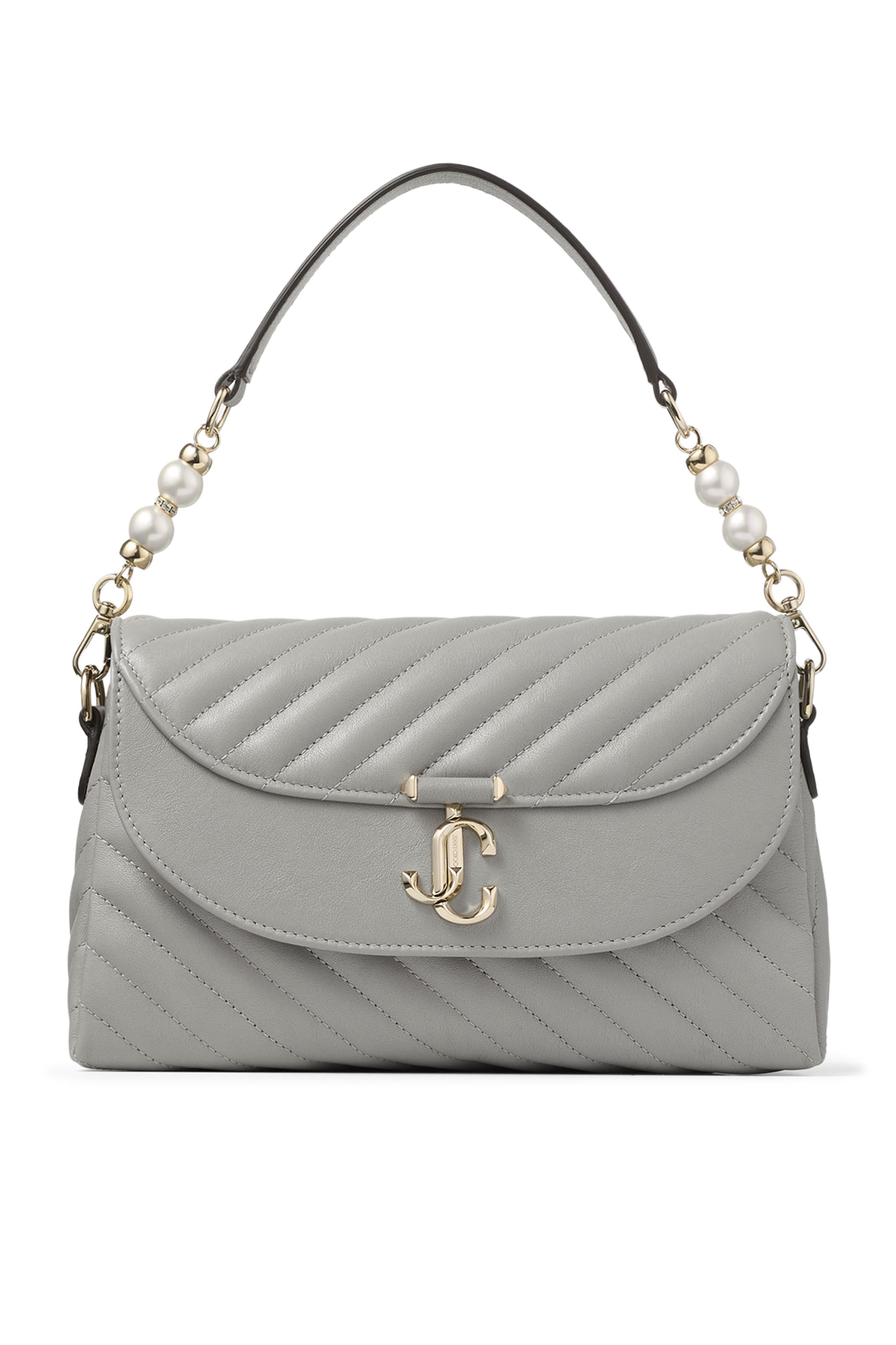 Curve Top Handle Bag with Pearl Detail 