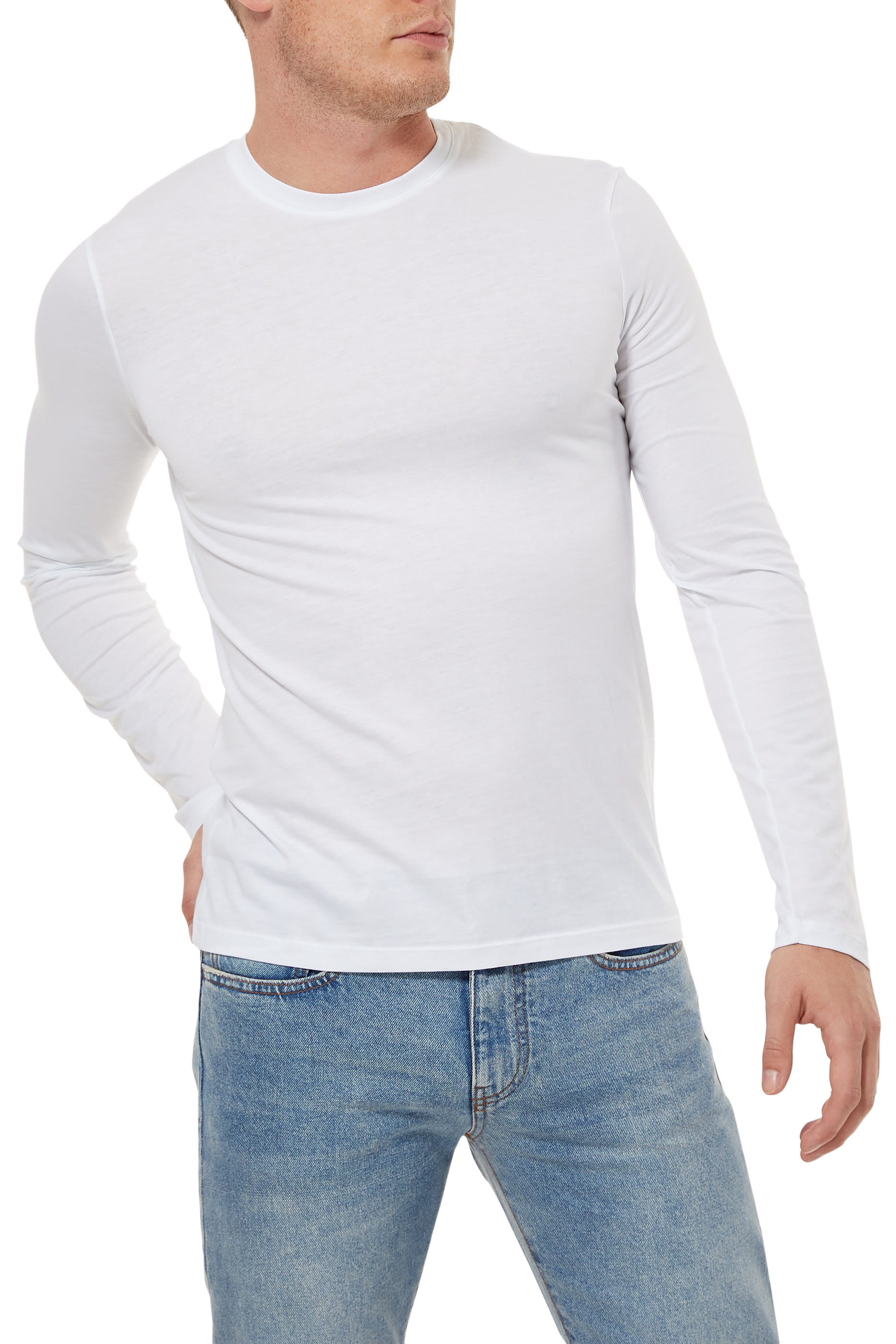 Pima Crewneck Long Sleeved T-Shirt