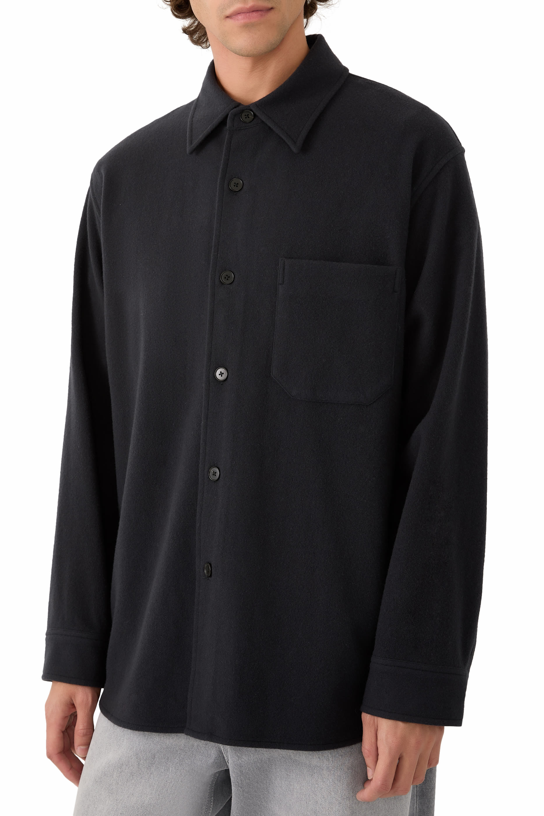 Brushed Super Fine Wool Flannel Shirt