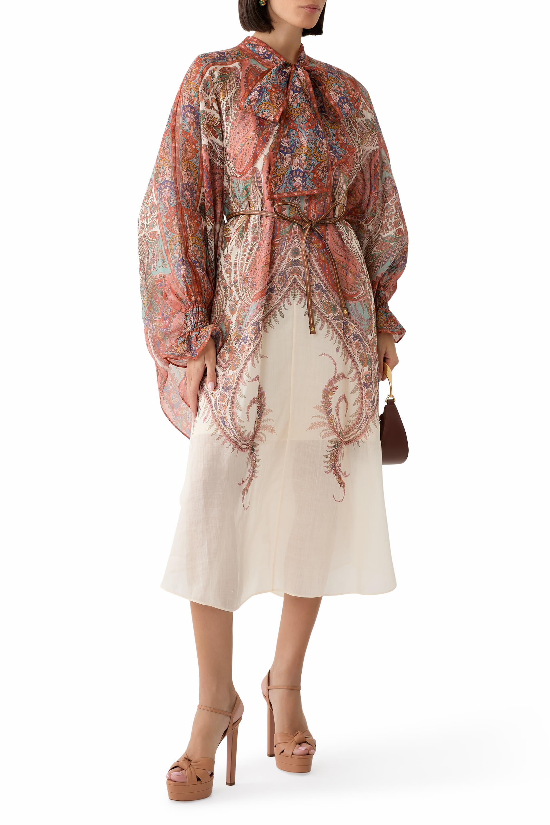 Rhiannon Tie Neck Midi Dress