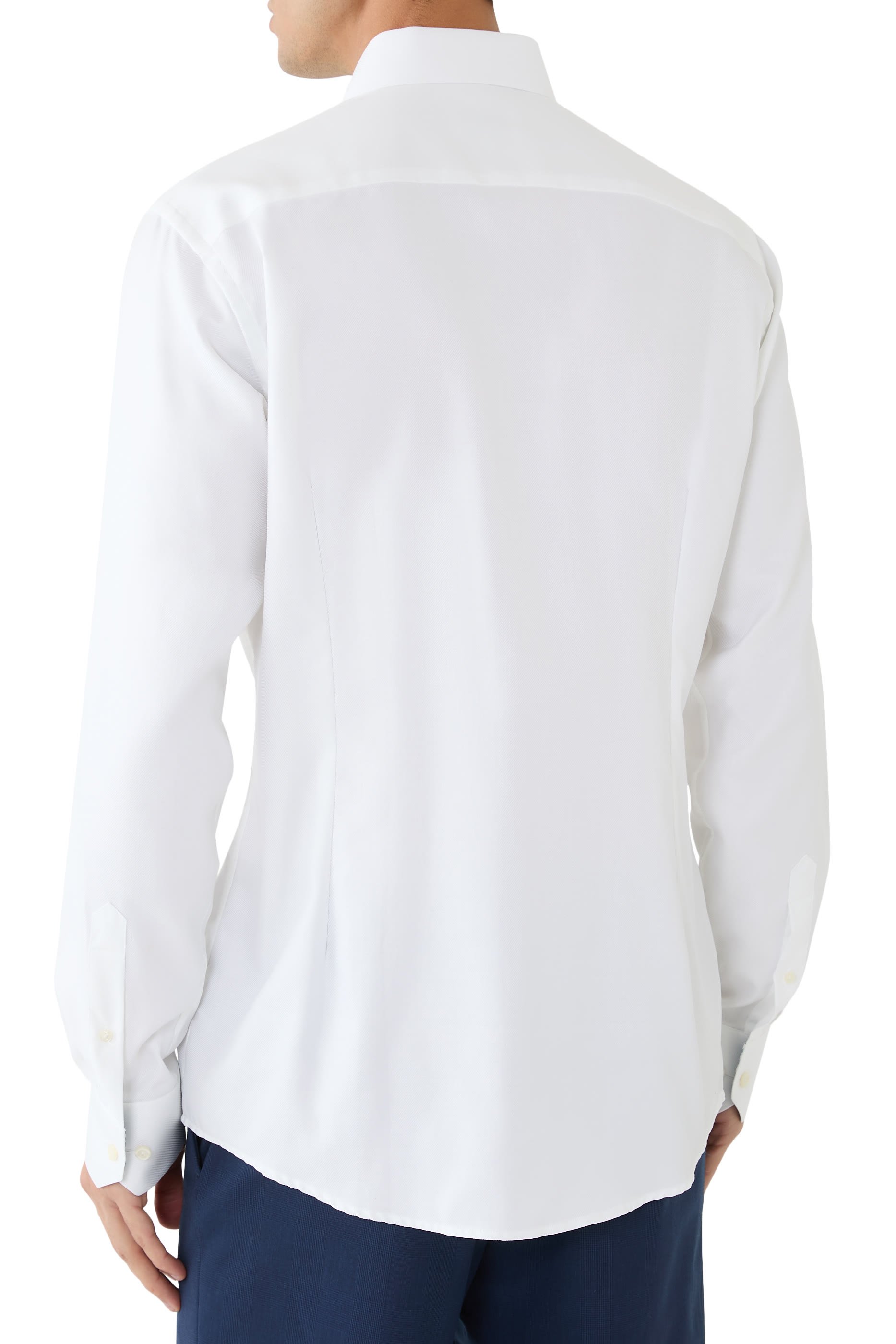 Geometric Effect Textured Twill Shirt