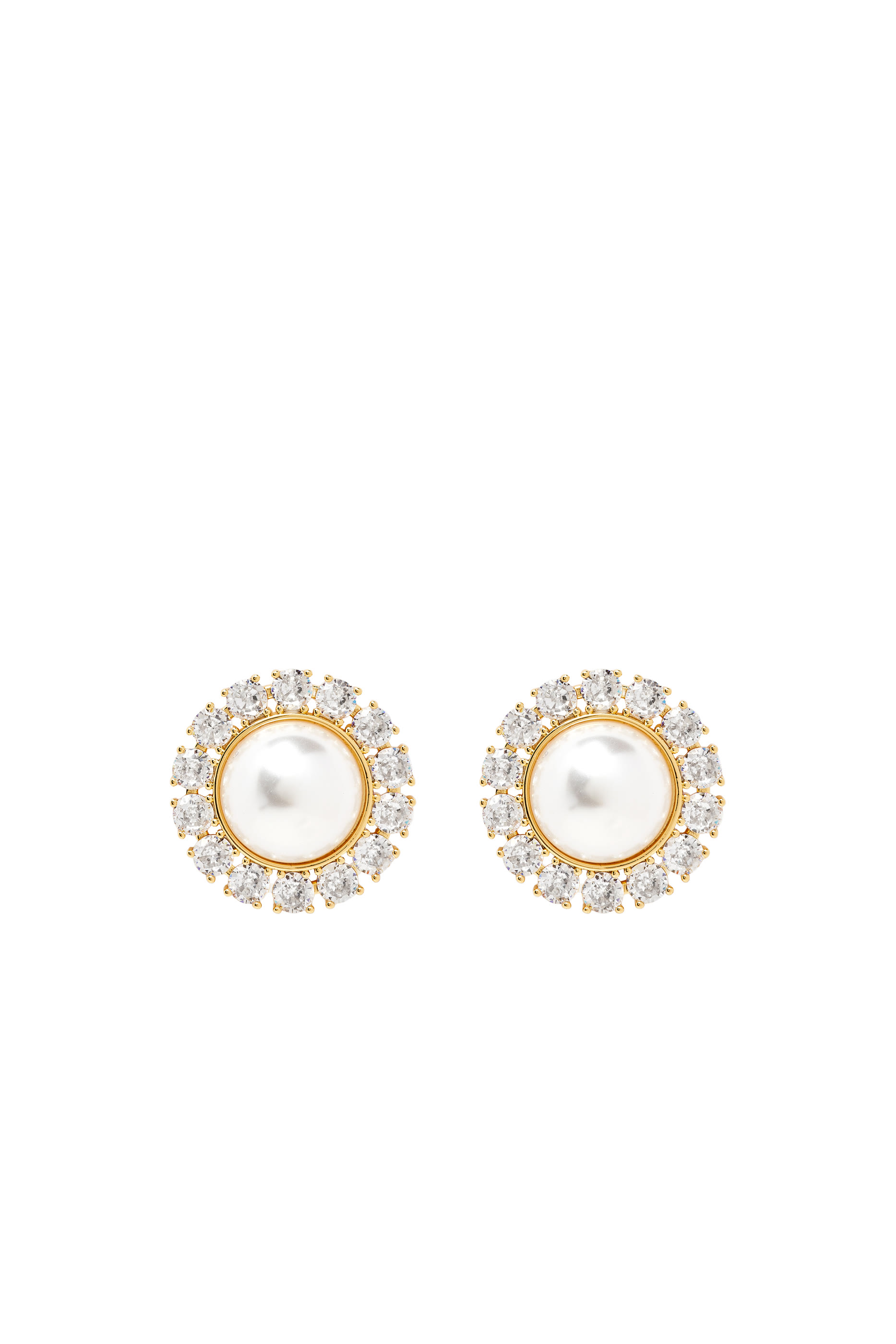 Pearl Dome Pav&eacute; Earrings