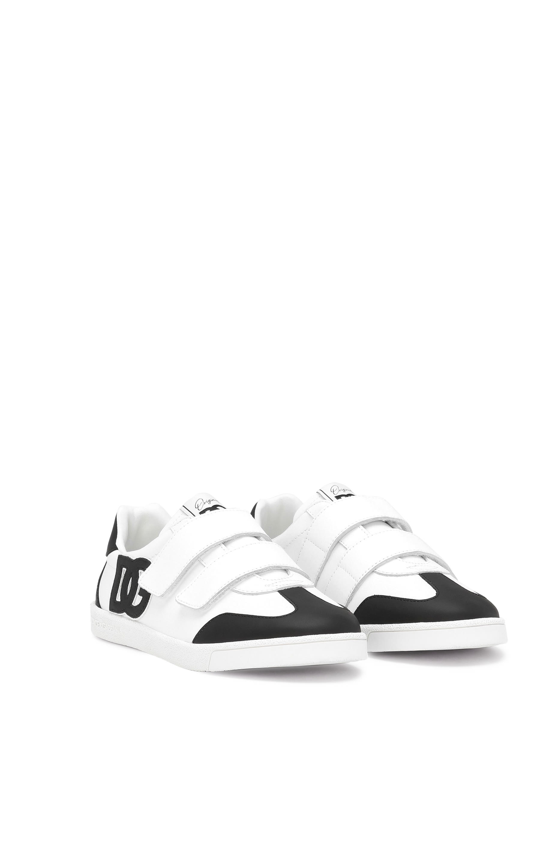 Kids DG Logo Calfskin Low-Top Sneakers