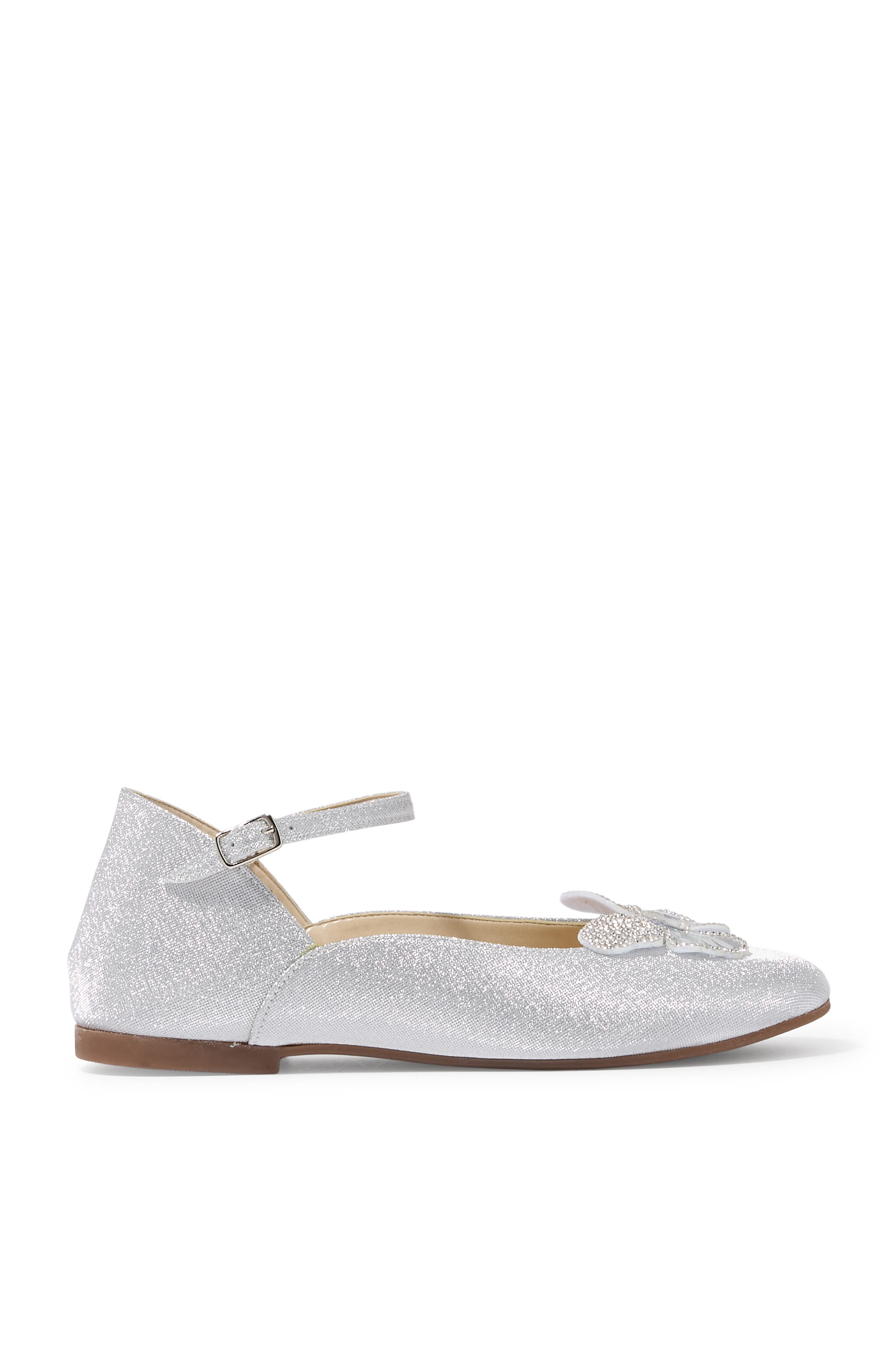 Kids Strassed Butterfly Ballerina Flats