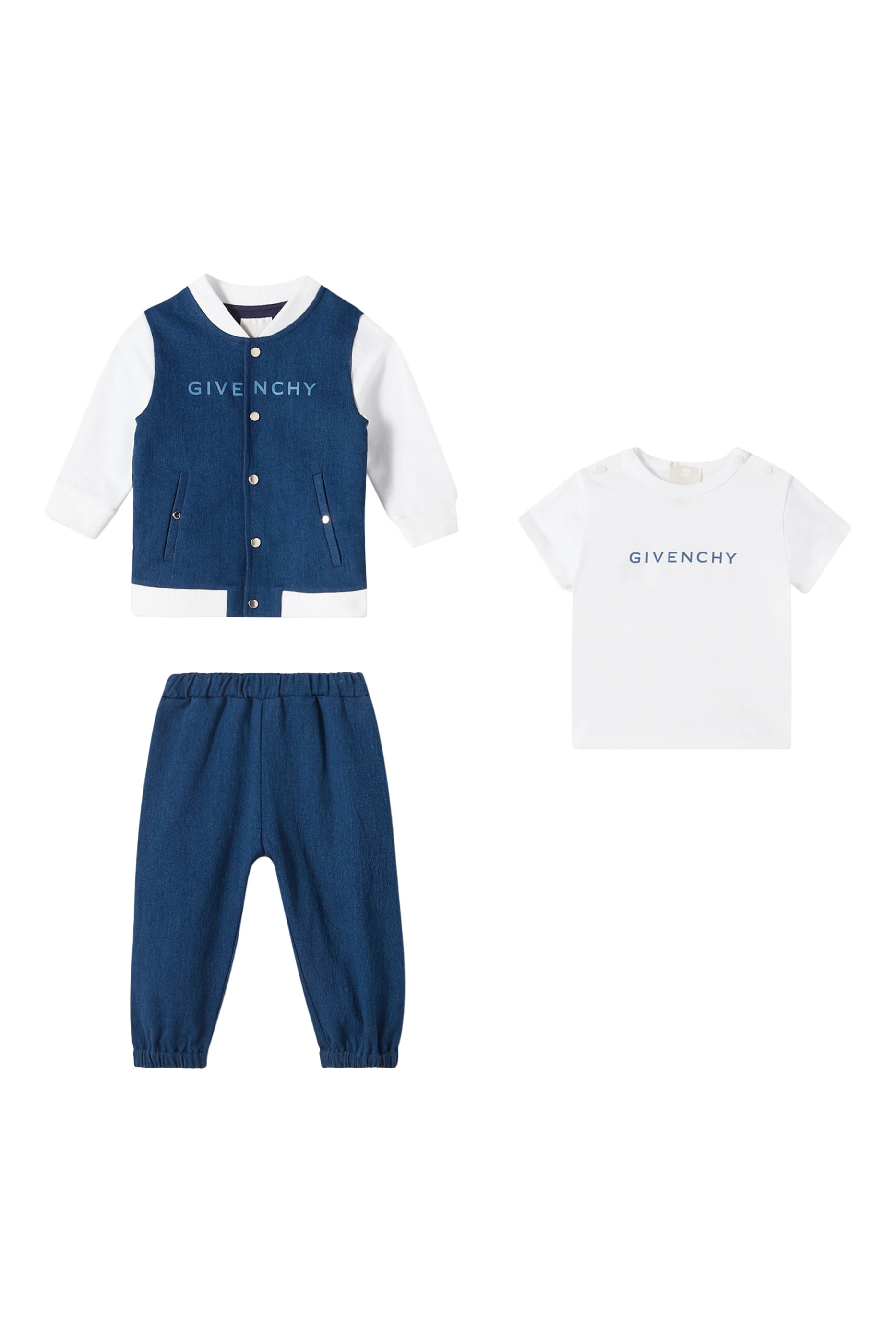 Kids Cotton T-Shirt, Trousers & Cardigan Set