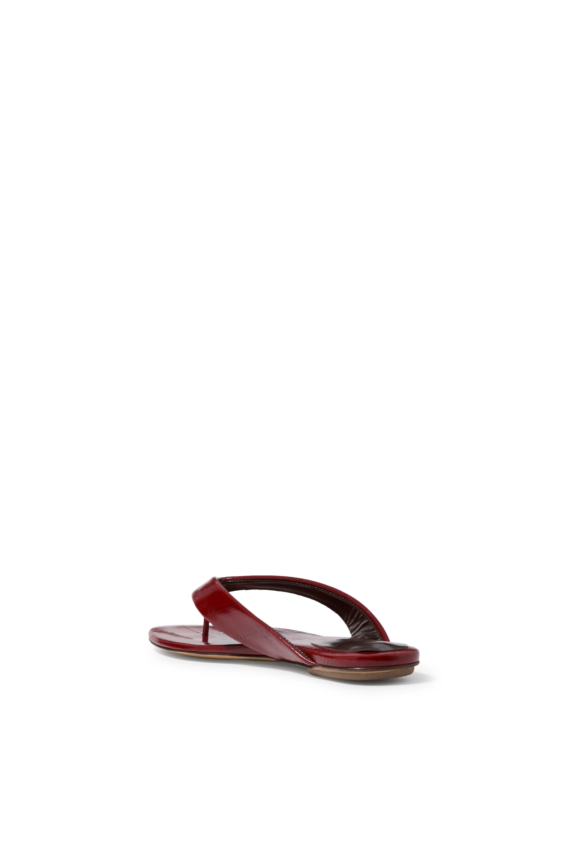 Eel-Effect Flat Thong Sandals