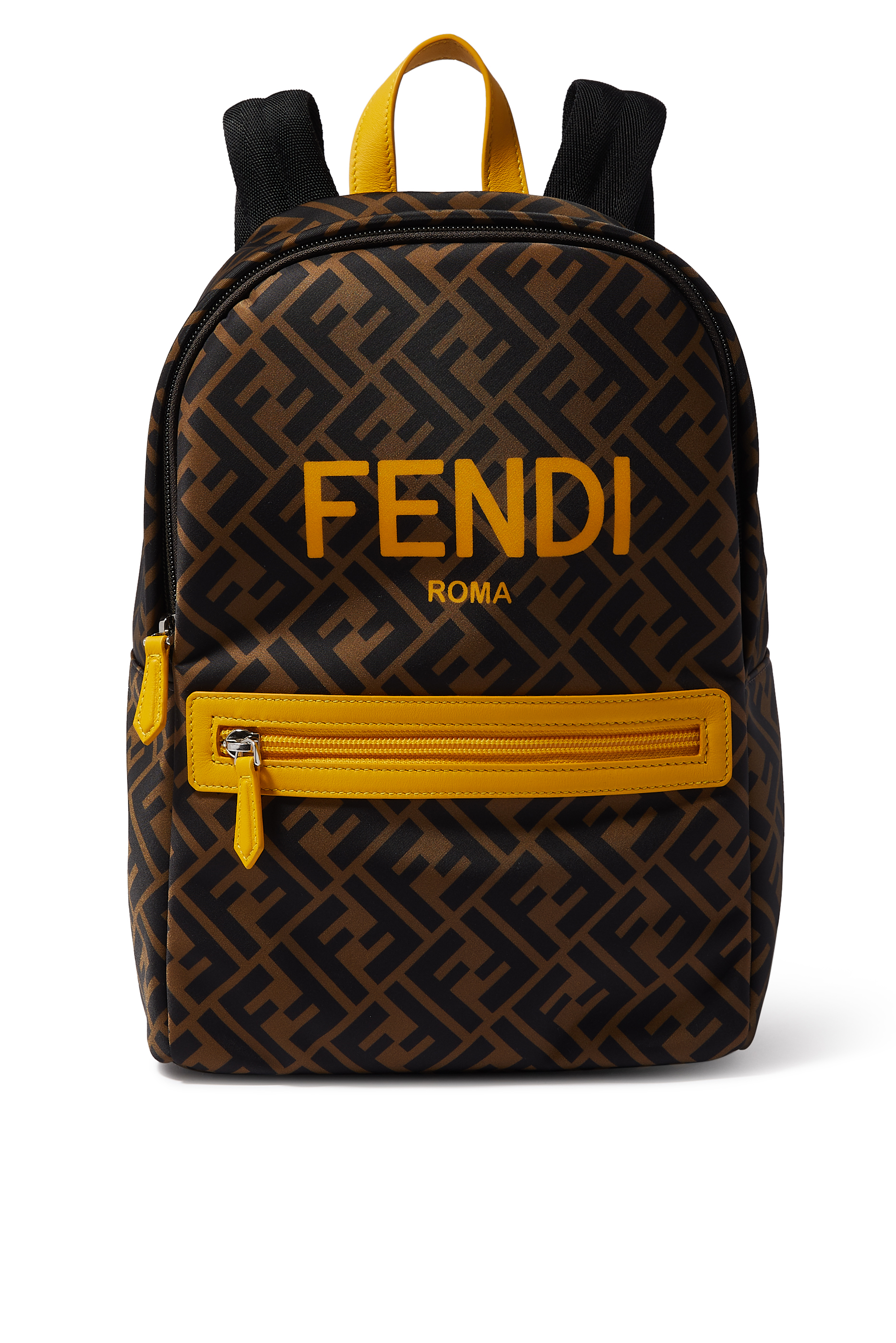 Fendi Black Calfskin Roman Selleria Leather Backpack Key Chain and Bag  Charm 7AR471 | Yoogi's Closet