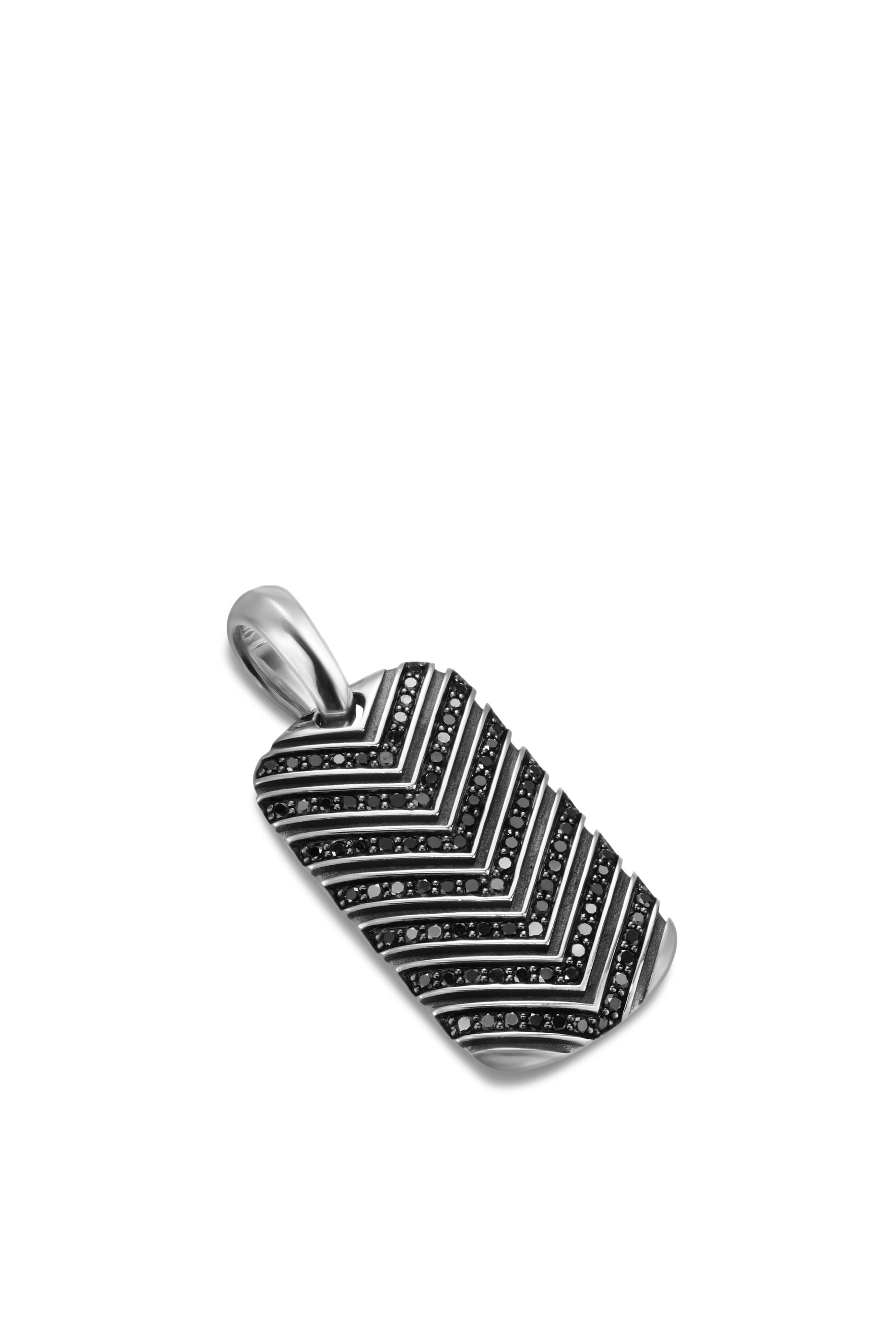 Chevron Tag, Sterling Silver