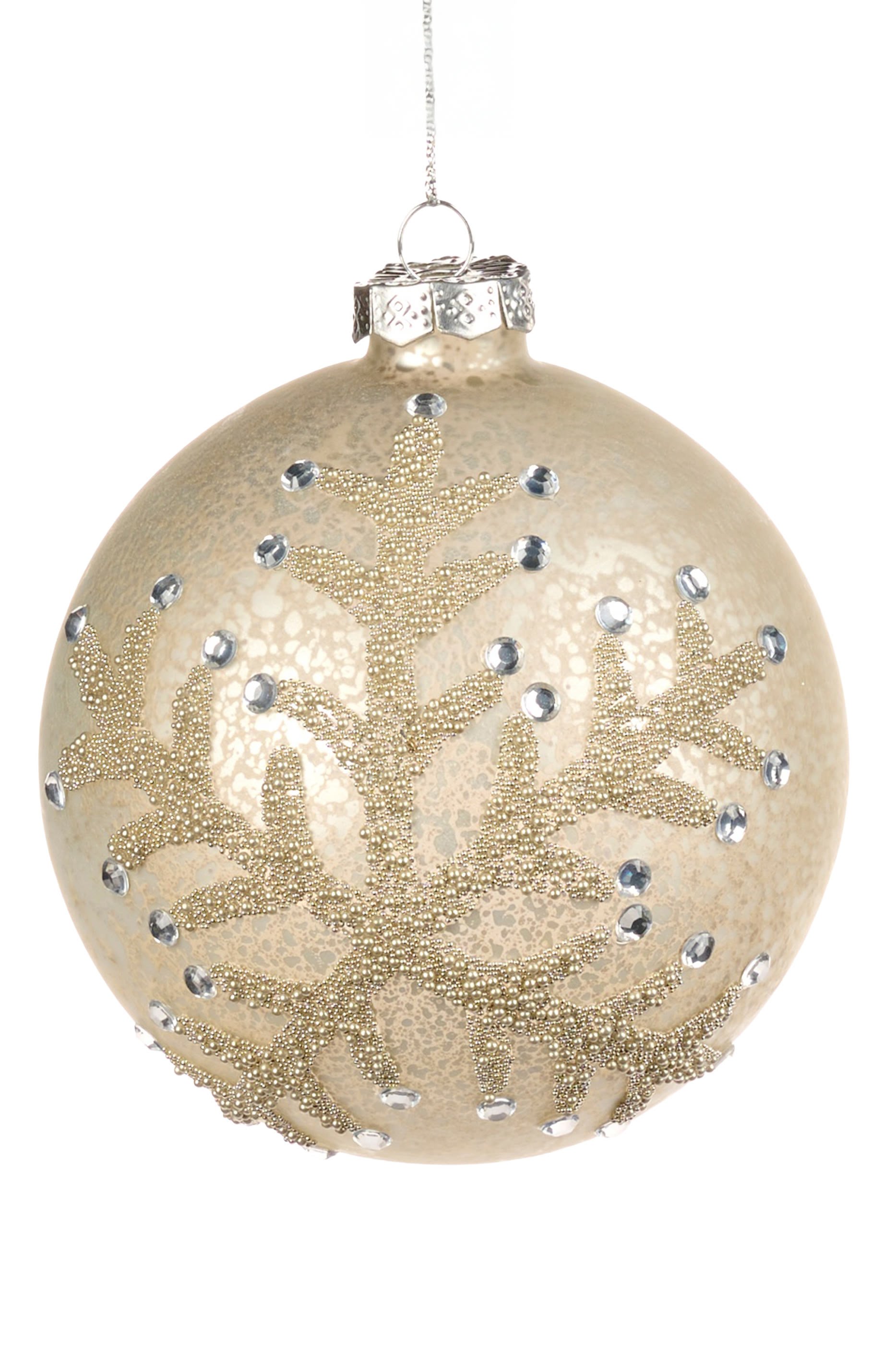 Glass Ball with Snowflake Ornament