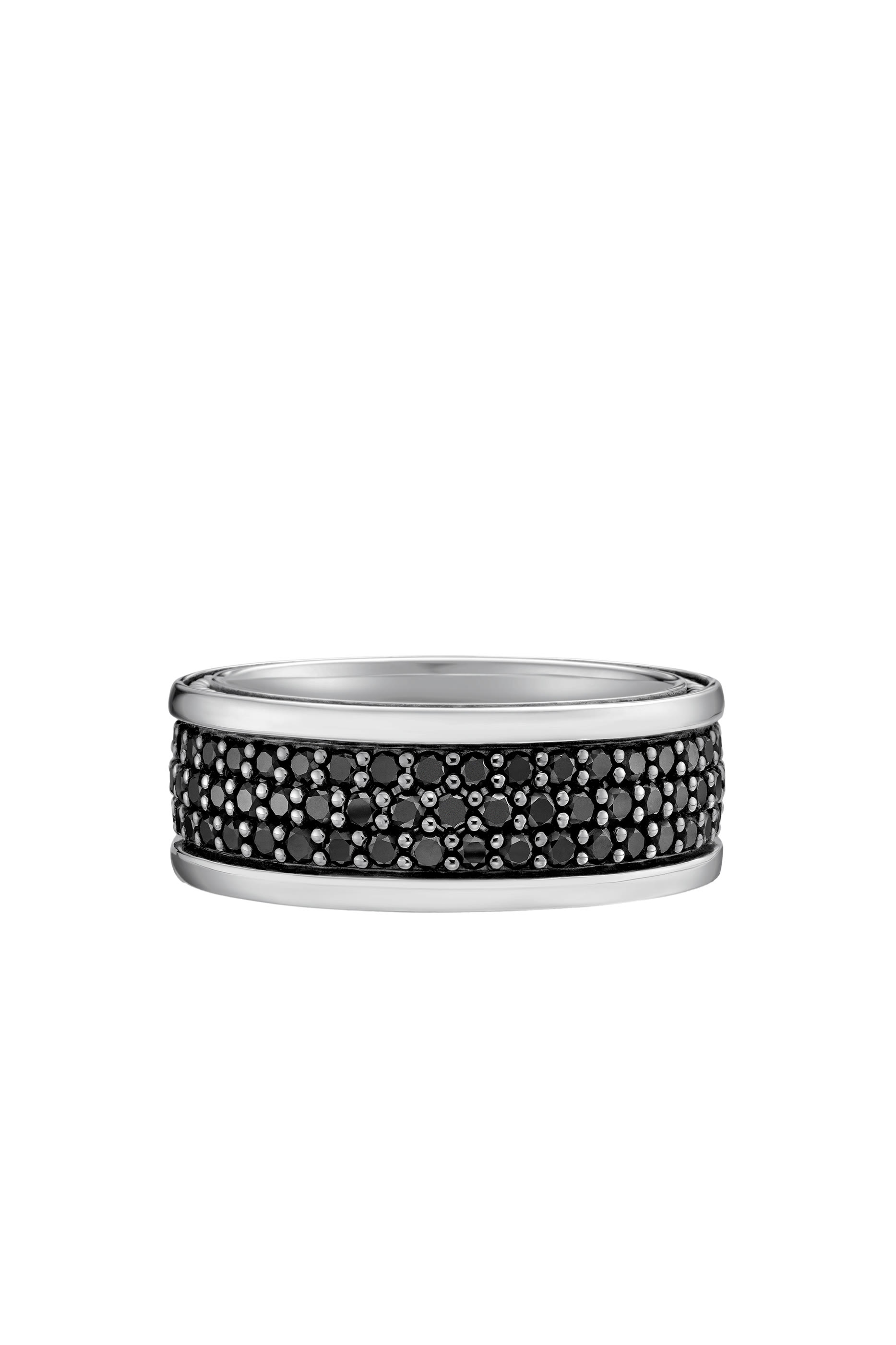 Streamline® Three Row Band Ring, Sterling Silver & Diamonds