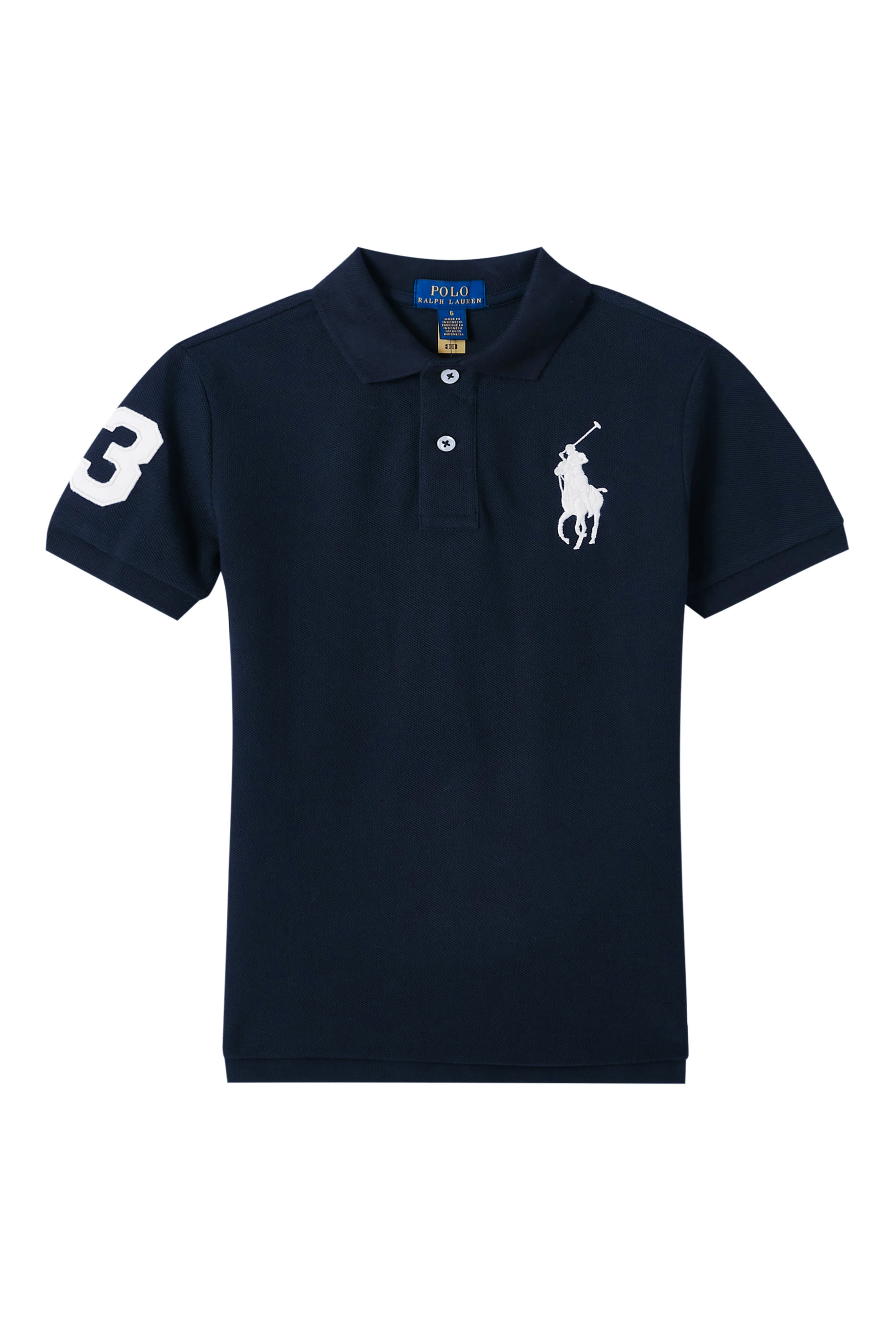 Kids Big Pony Cotton Mesh Polo Shirt