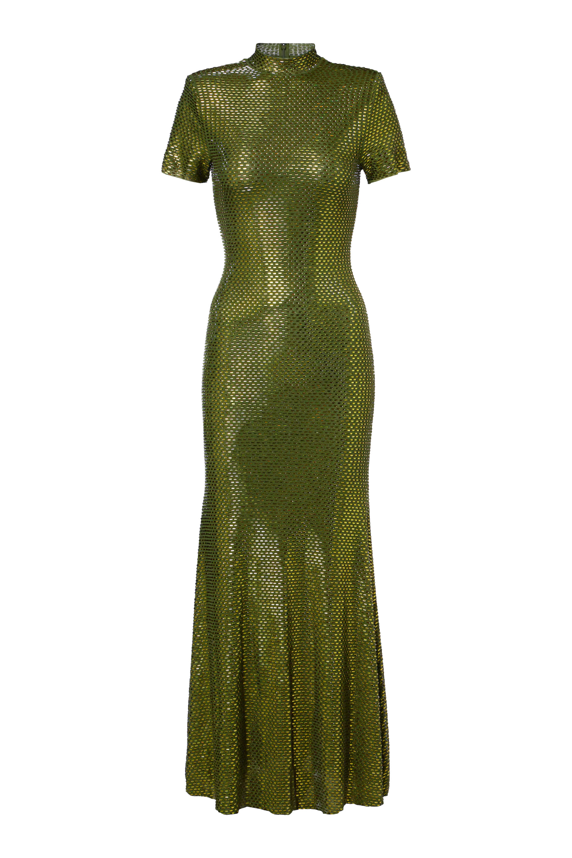 Rhinestone Mesh Midi Dress