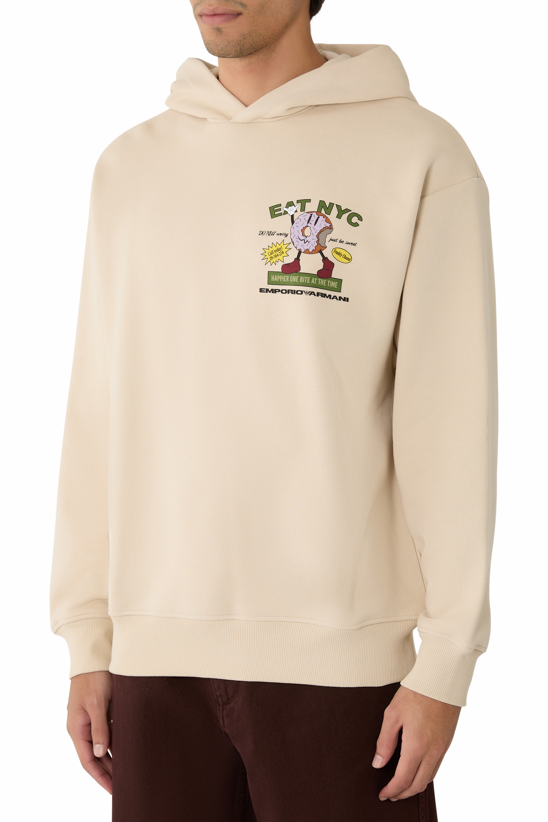 ASV New York Capsule Collection EAT NYC Print Jersey Hooded Sweatshirt