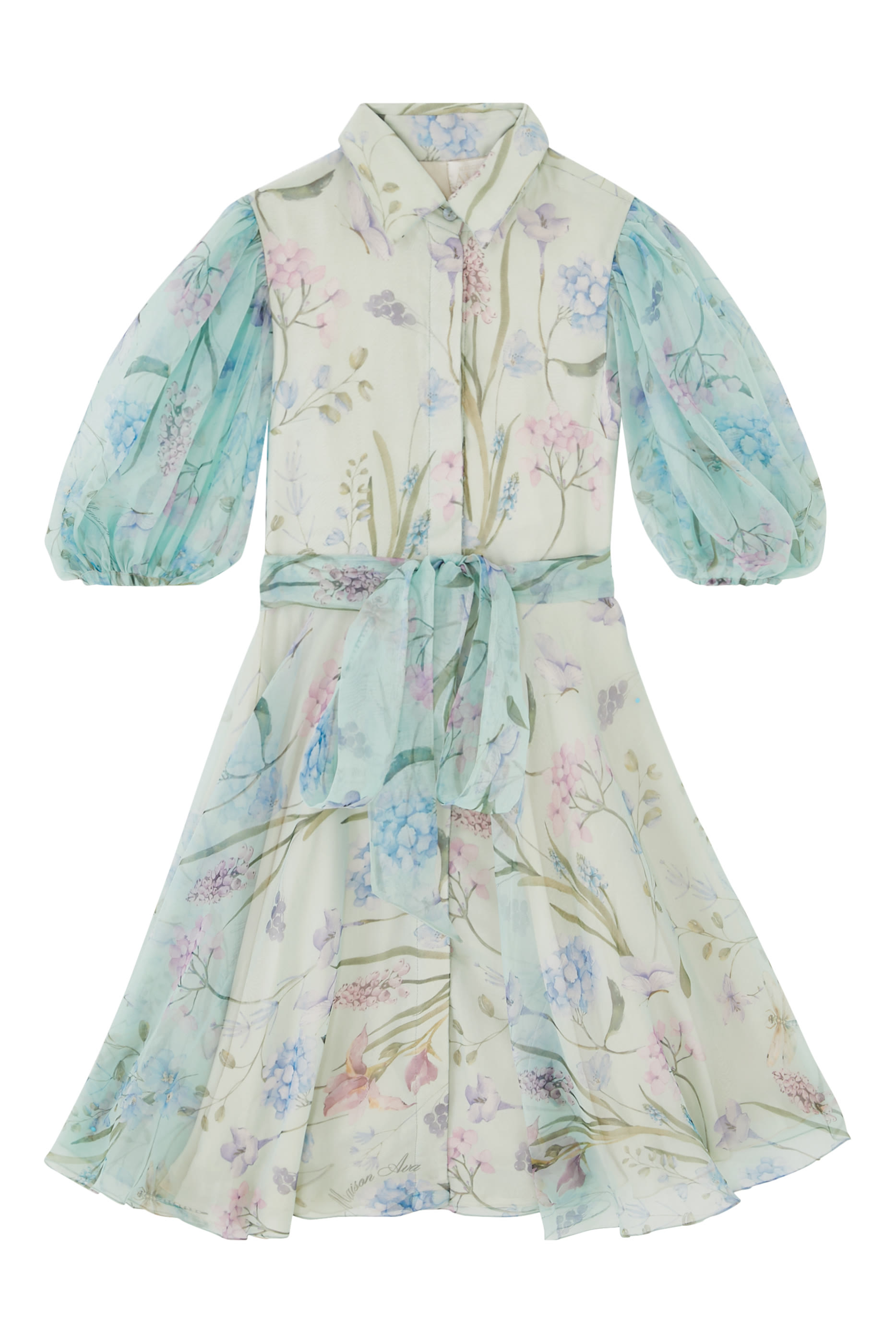 Kids Naomi Organza Floral Shirt Dress 
