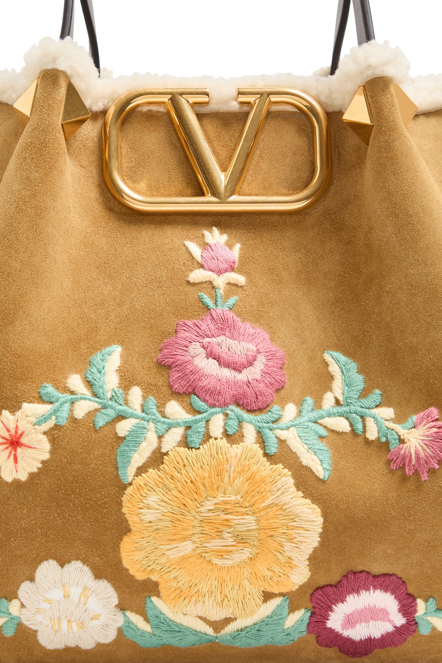 Floral Embroidery Small Shopping Bag