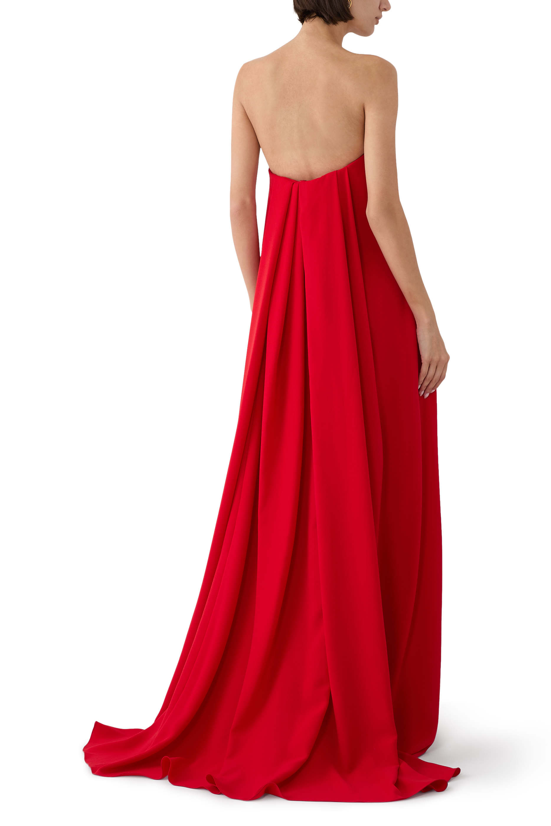 Strapless Curved Neckline Gown