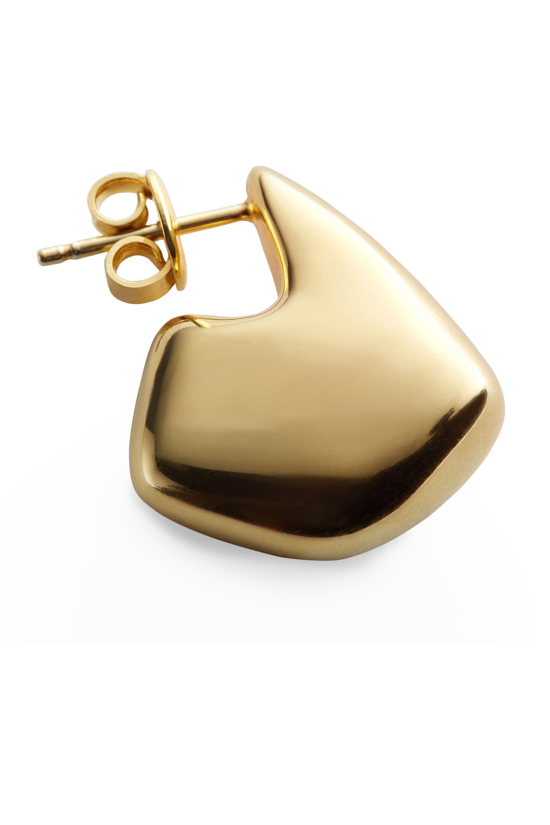 Small Fin Earrings, 18k Gold-Finish Sterling Silver