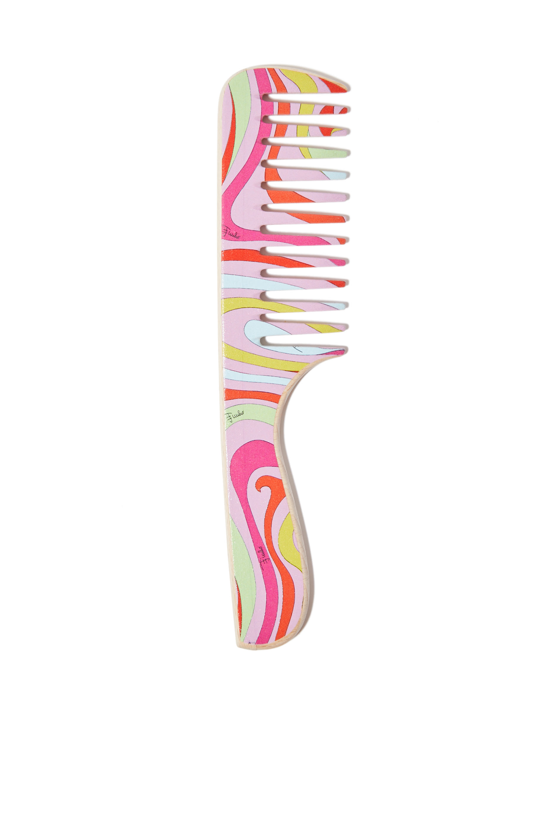 Marmo-Print Wooden Comb & Pouch Set