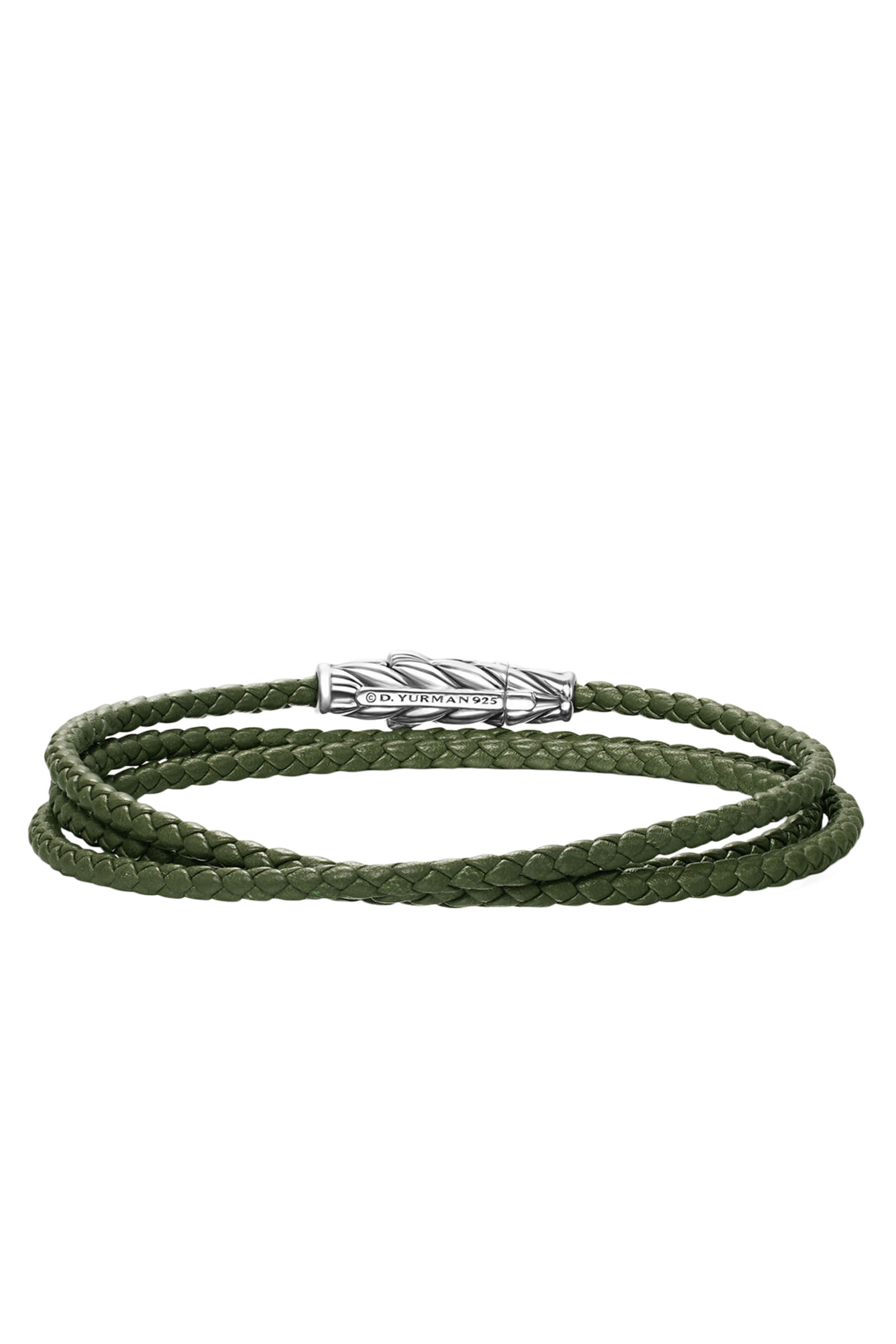  Chevron Triple Wrap Bracelet, Sterling Silver & Leather
