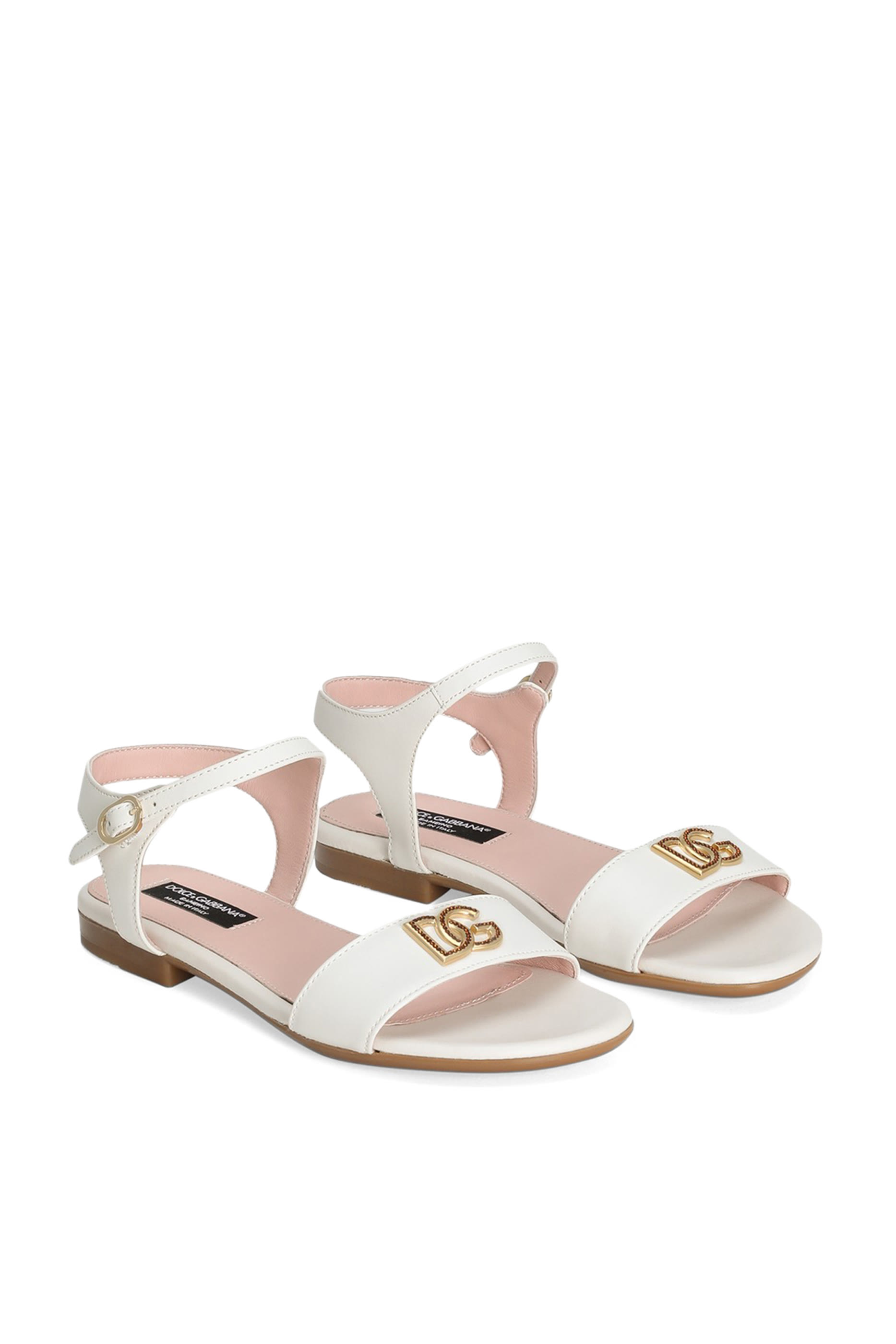 Kids DG Logo Calfskin Sandals
