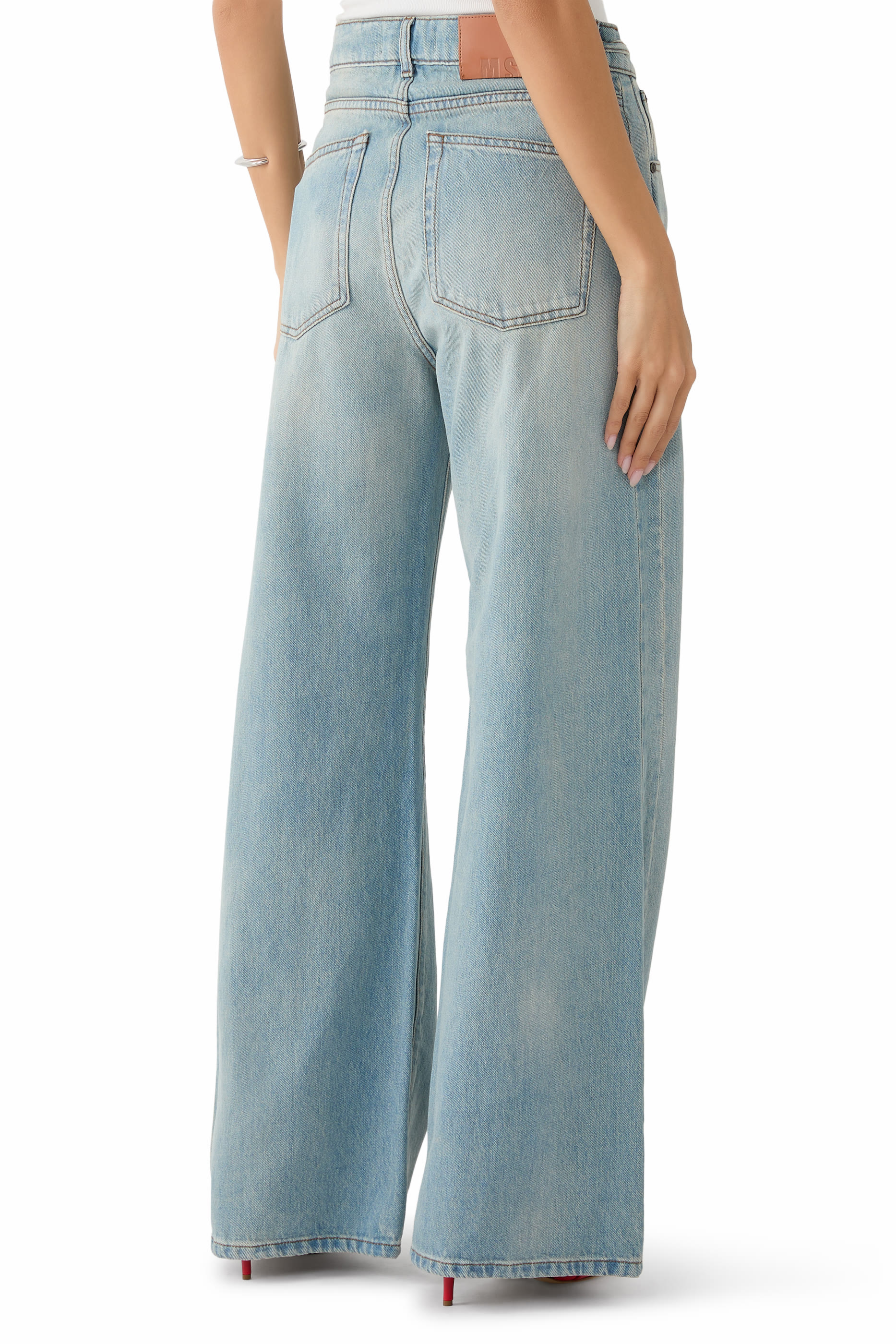 Wide-Leg Denim Trousers