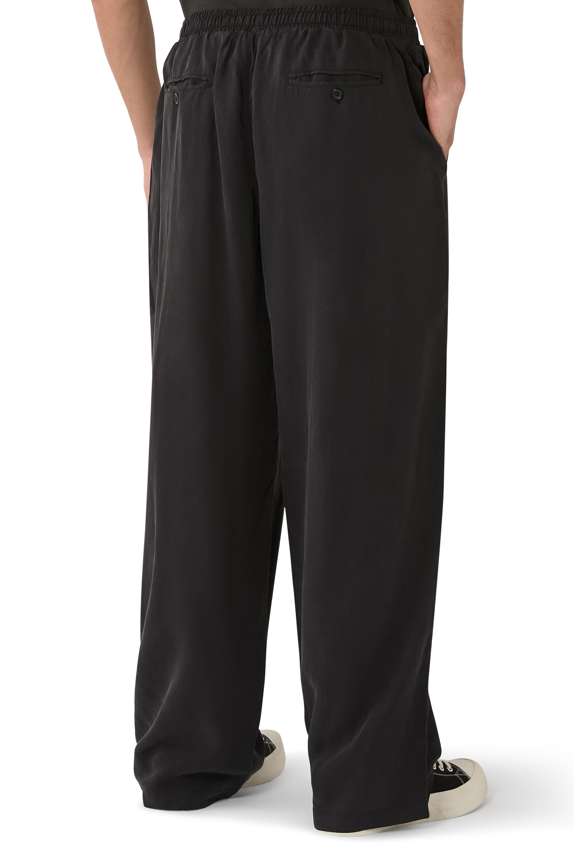 Sandwash Cupro Wide Leg Trousers