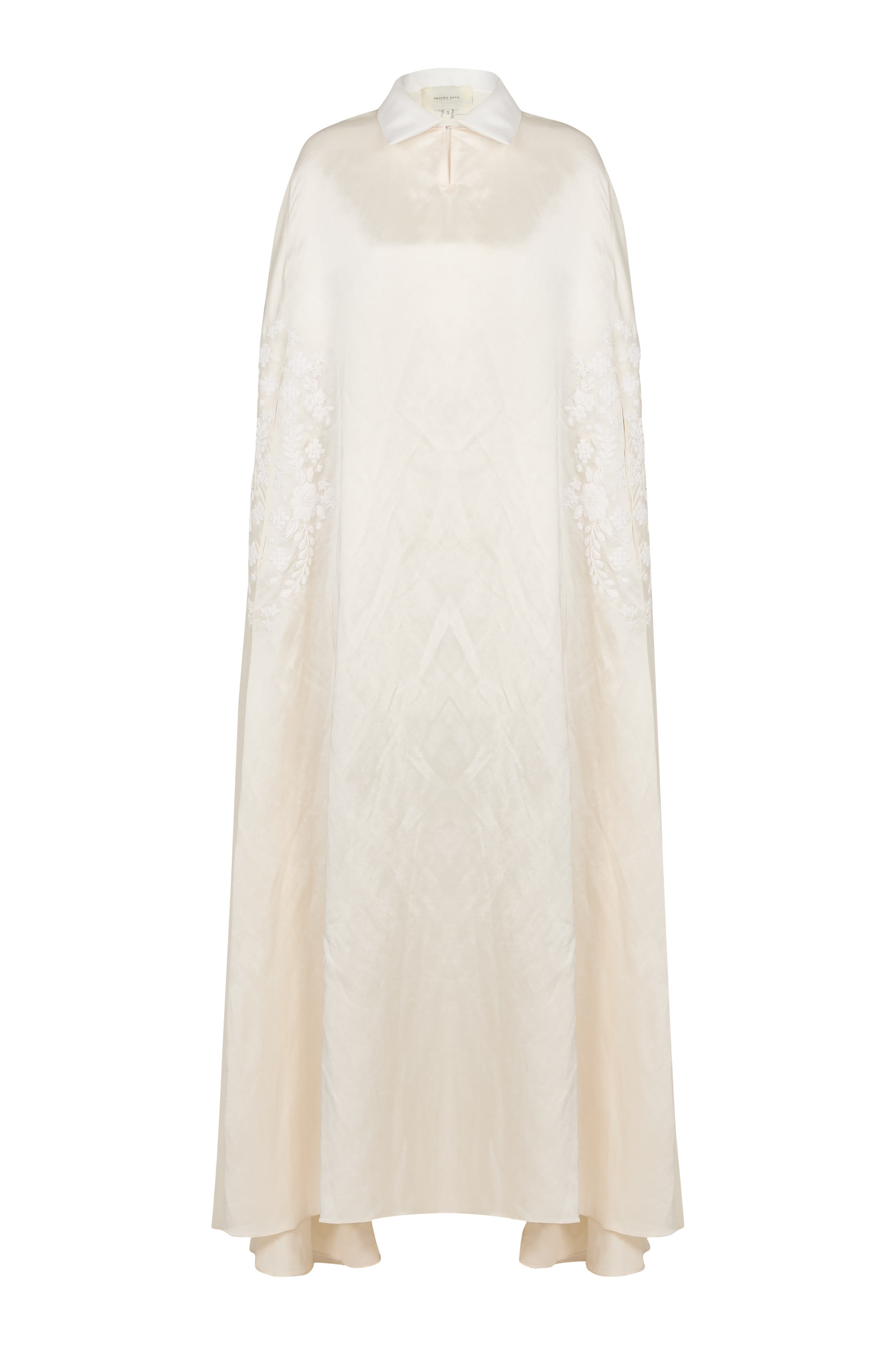 Floral Embroidered Cape Dress