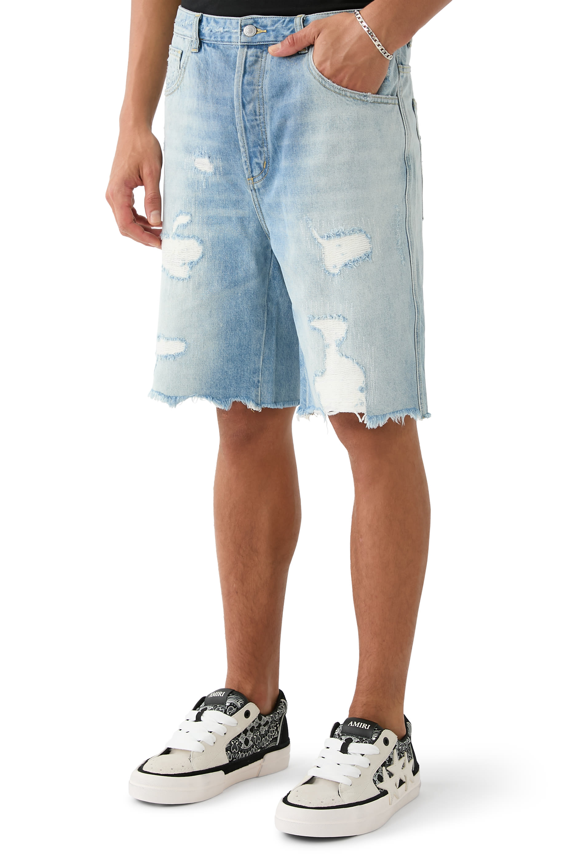 Repaired Denim Shorts
