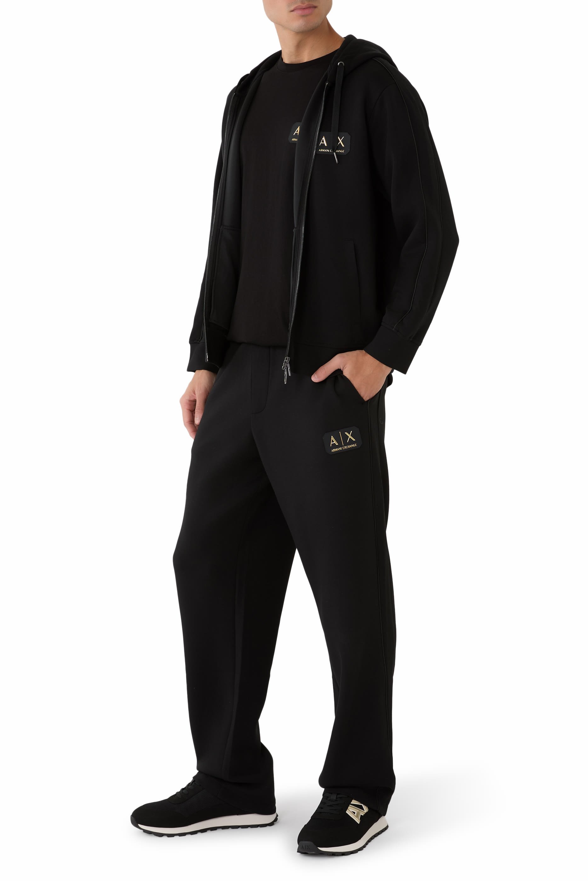 Drop Side AX Logo Low-Top Sneakers