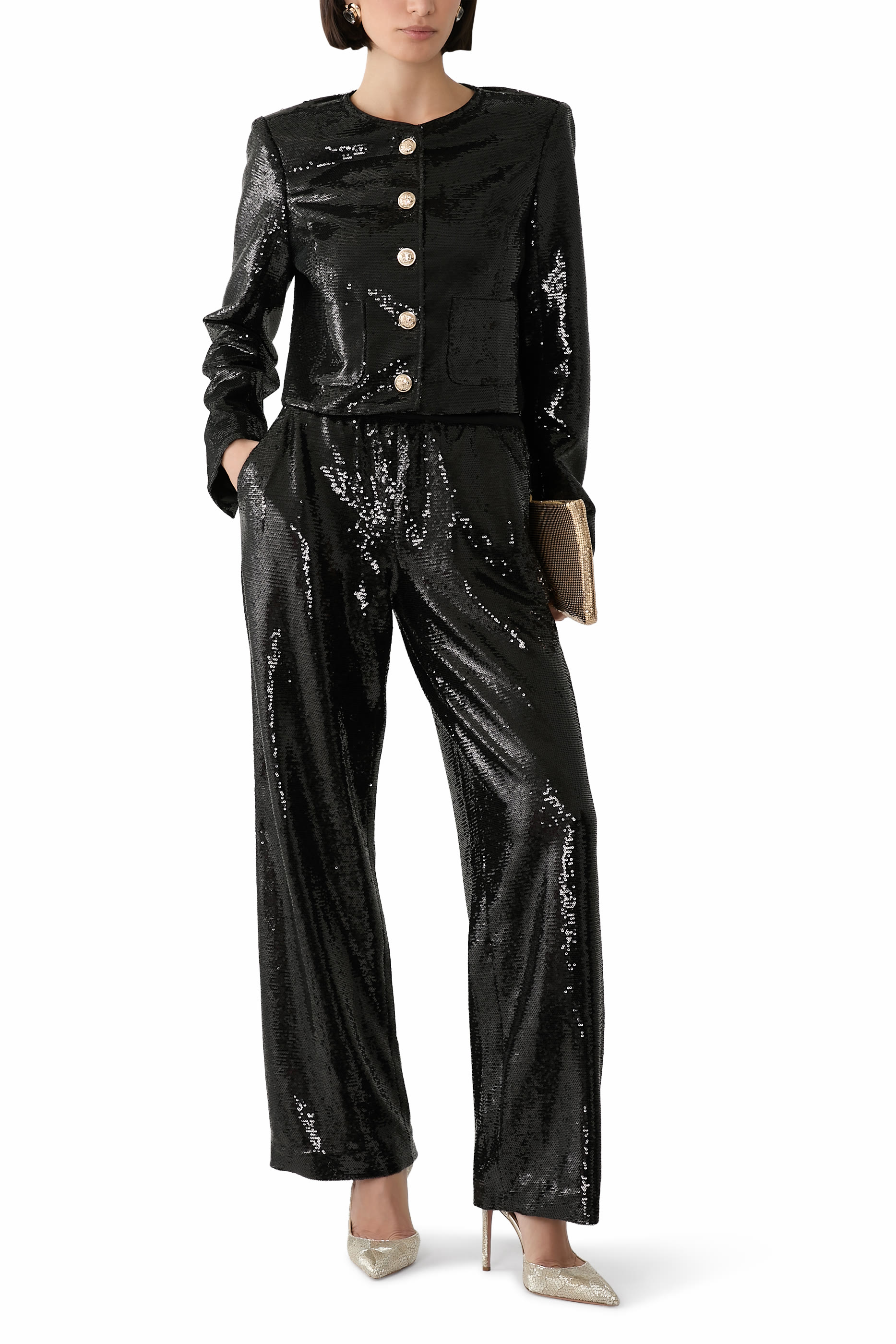 Milly Sequin Cargo Trousers