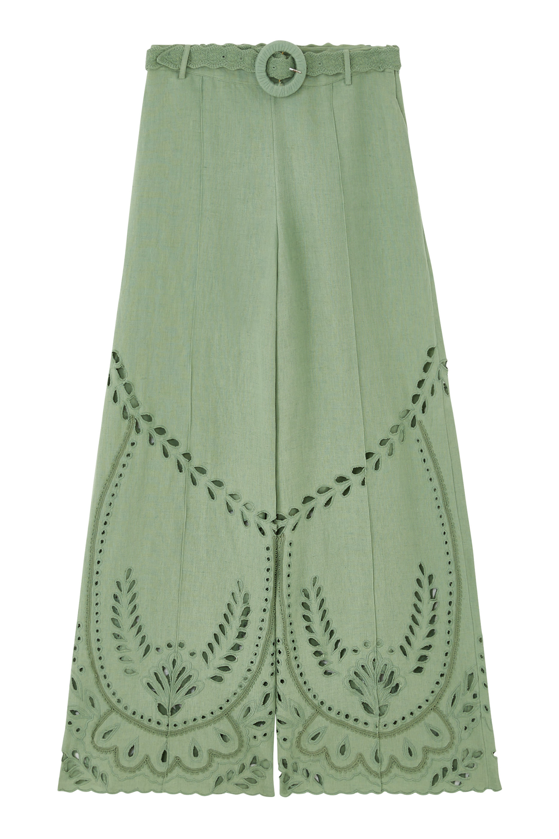 Alya Flared Pants with Buckle Belt