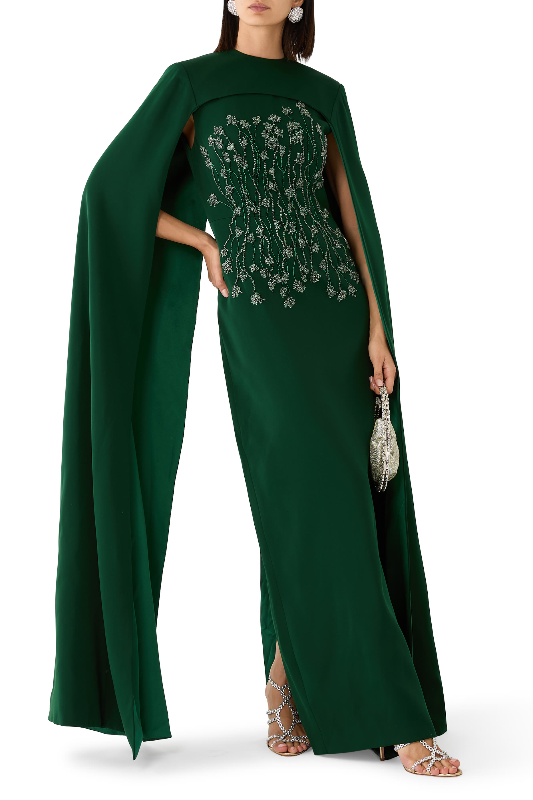  Imani Cape Sleeve Gown
