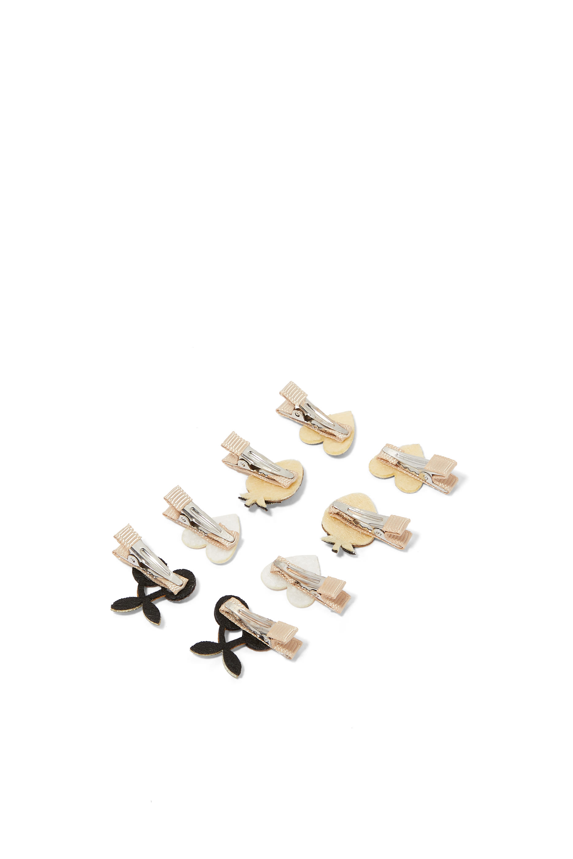 Kids Retro Fruit And Heart Clips, Set of 8