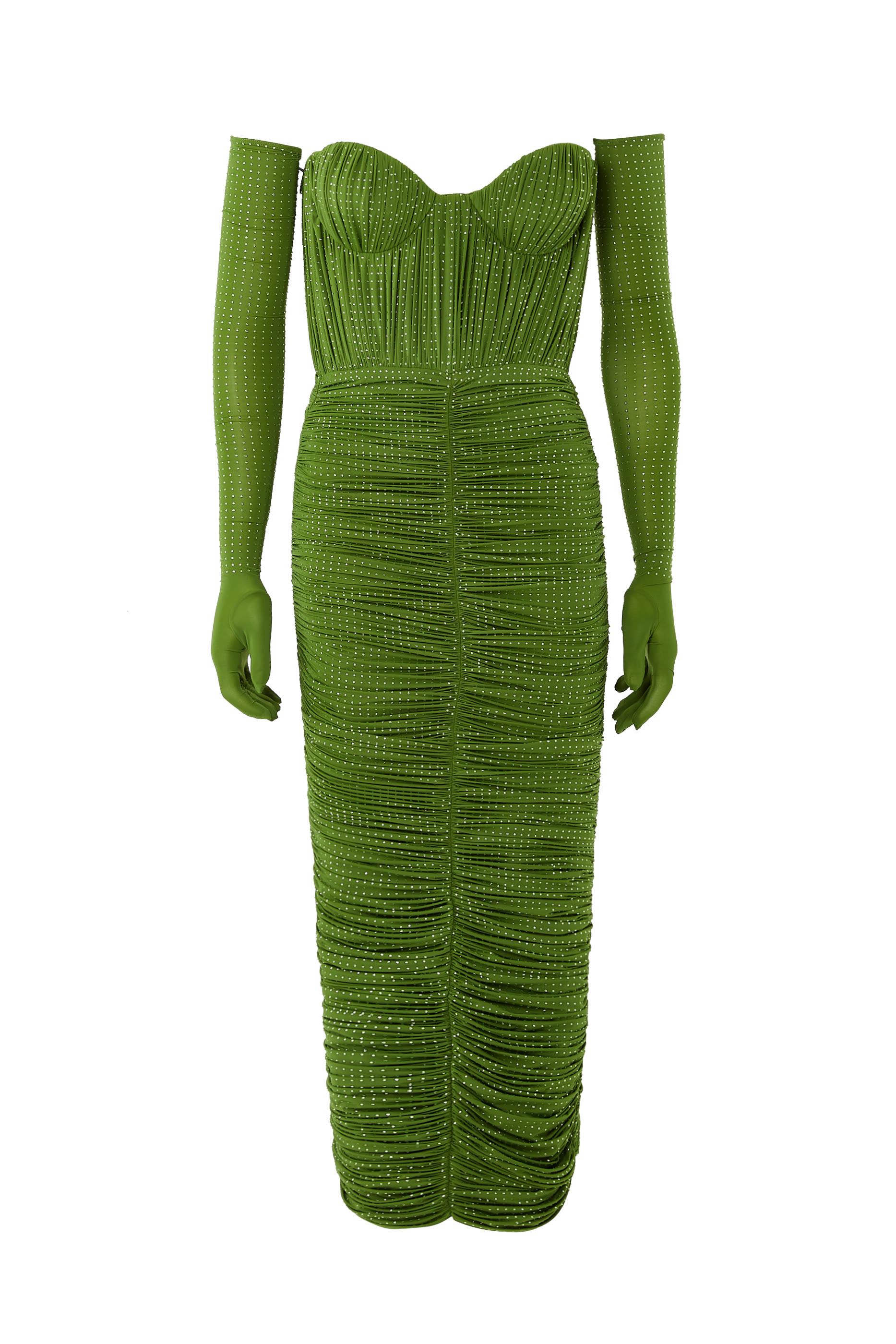 Strapless Ruched Dress in Crystal Jersey