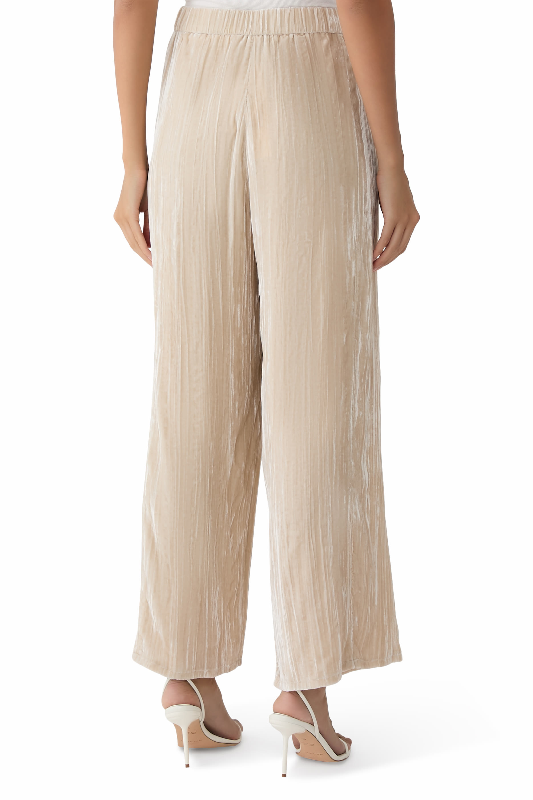  Crushed Velvet Wide-Leg Pants