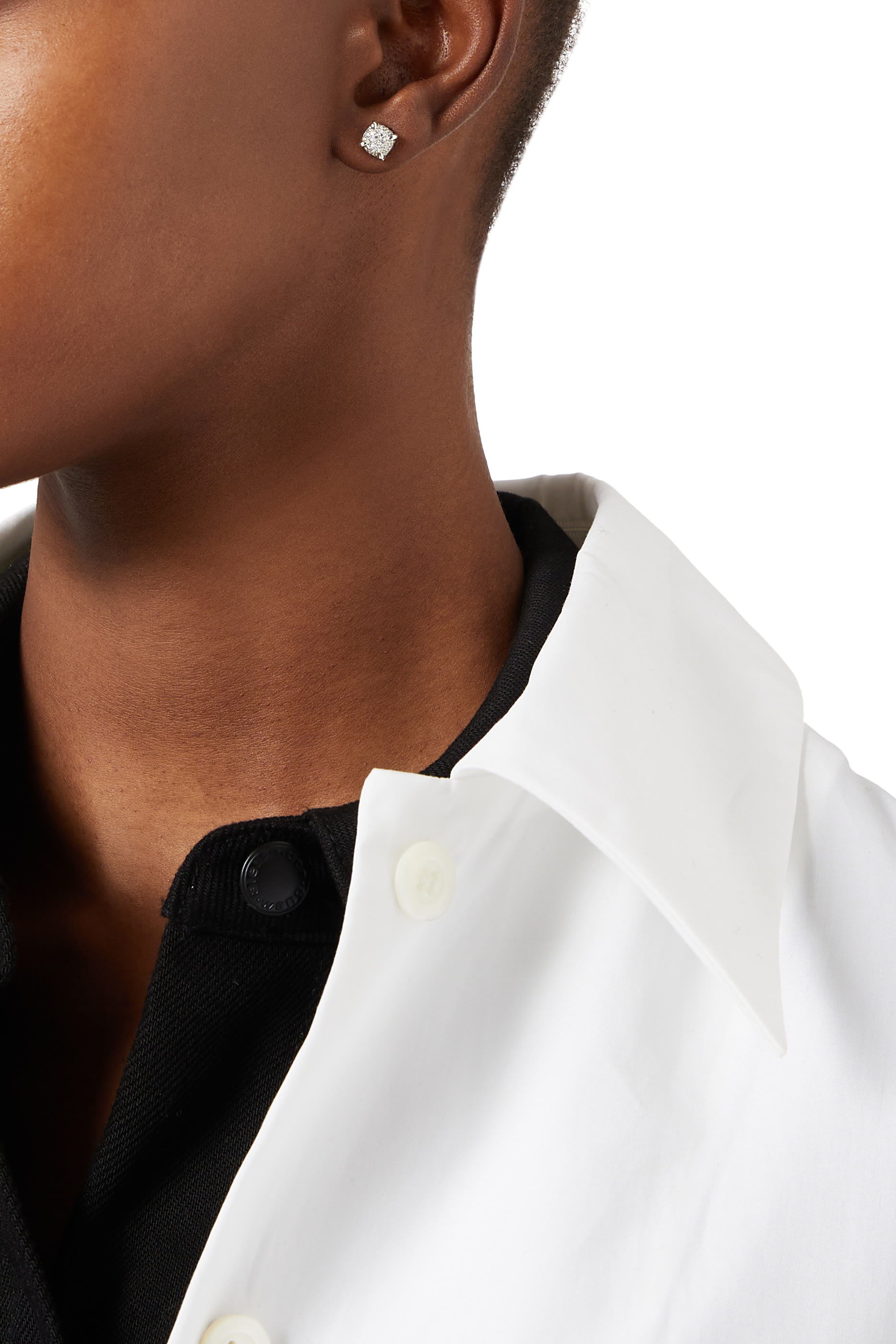 Petite Ch&acirc;telaine&reg; Full Pav&eacute; Diamonds Stud Earrings, Sterling Silver