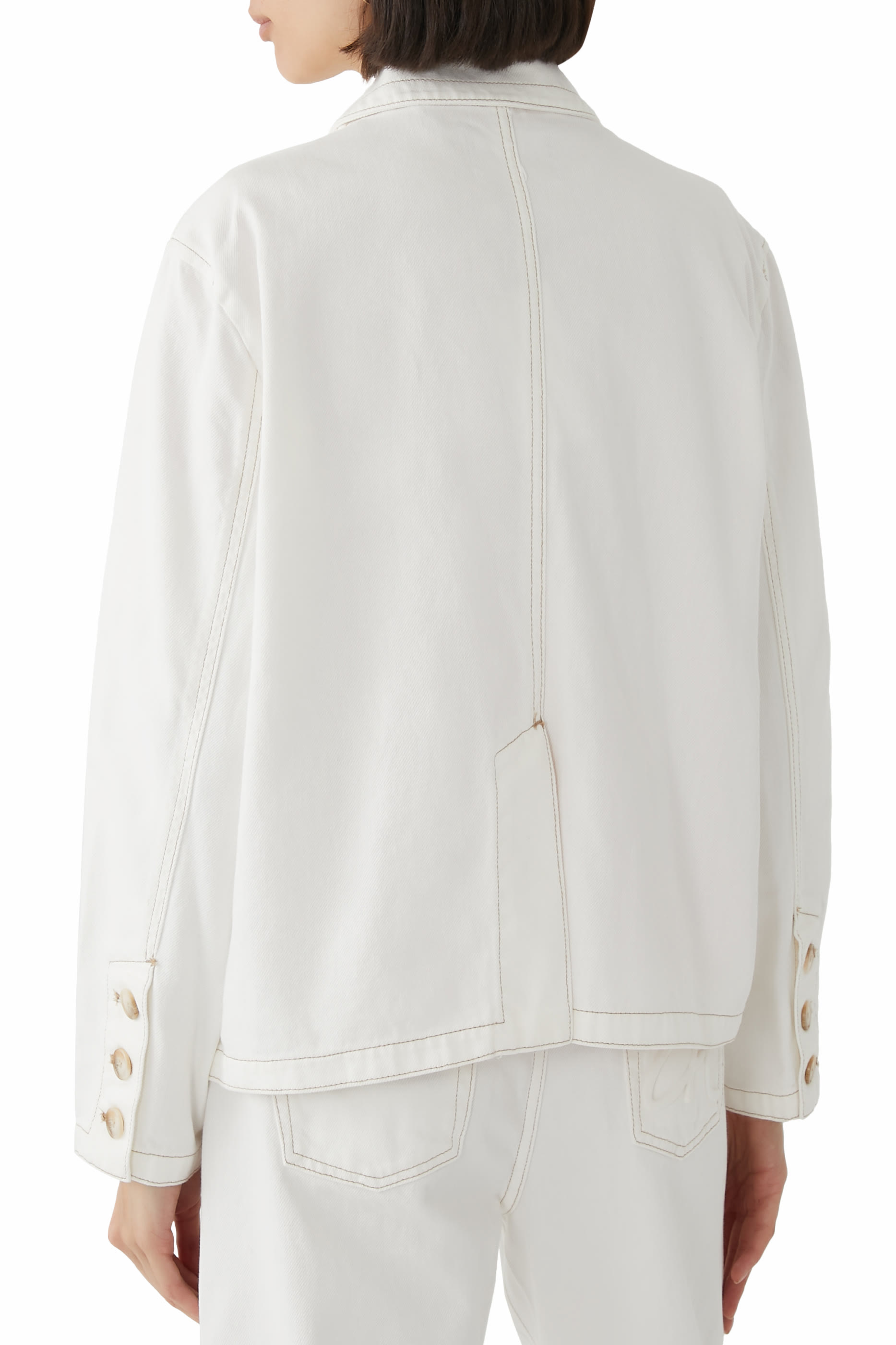 Button Down Denim Effect Jacket