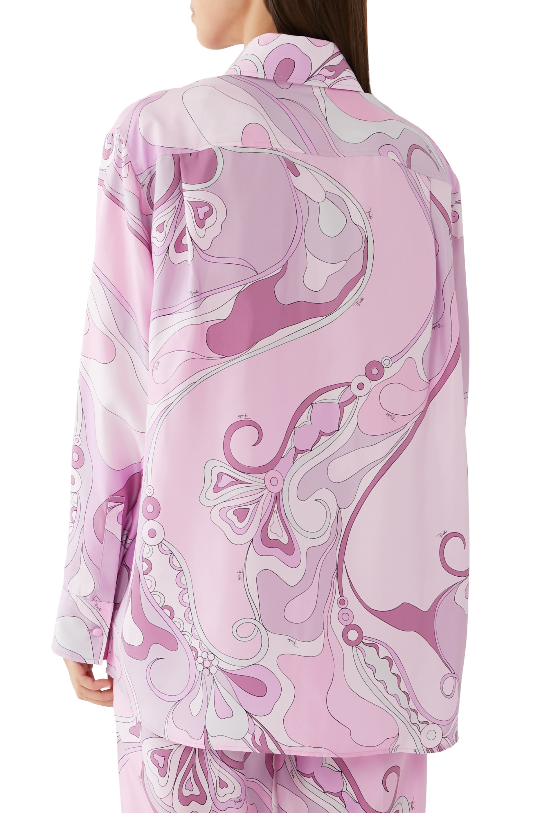 Orchidee-Print Silk-Twill Shirt