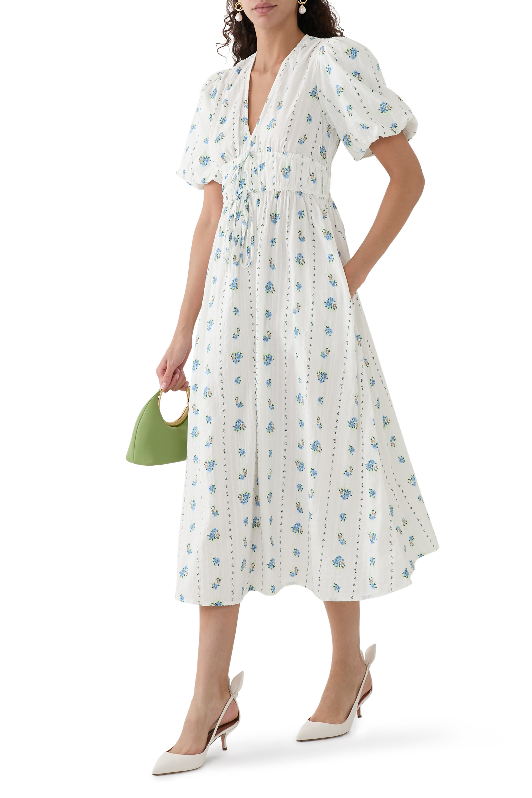 Floral Printed Scottie Midi Dress