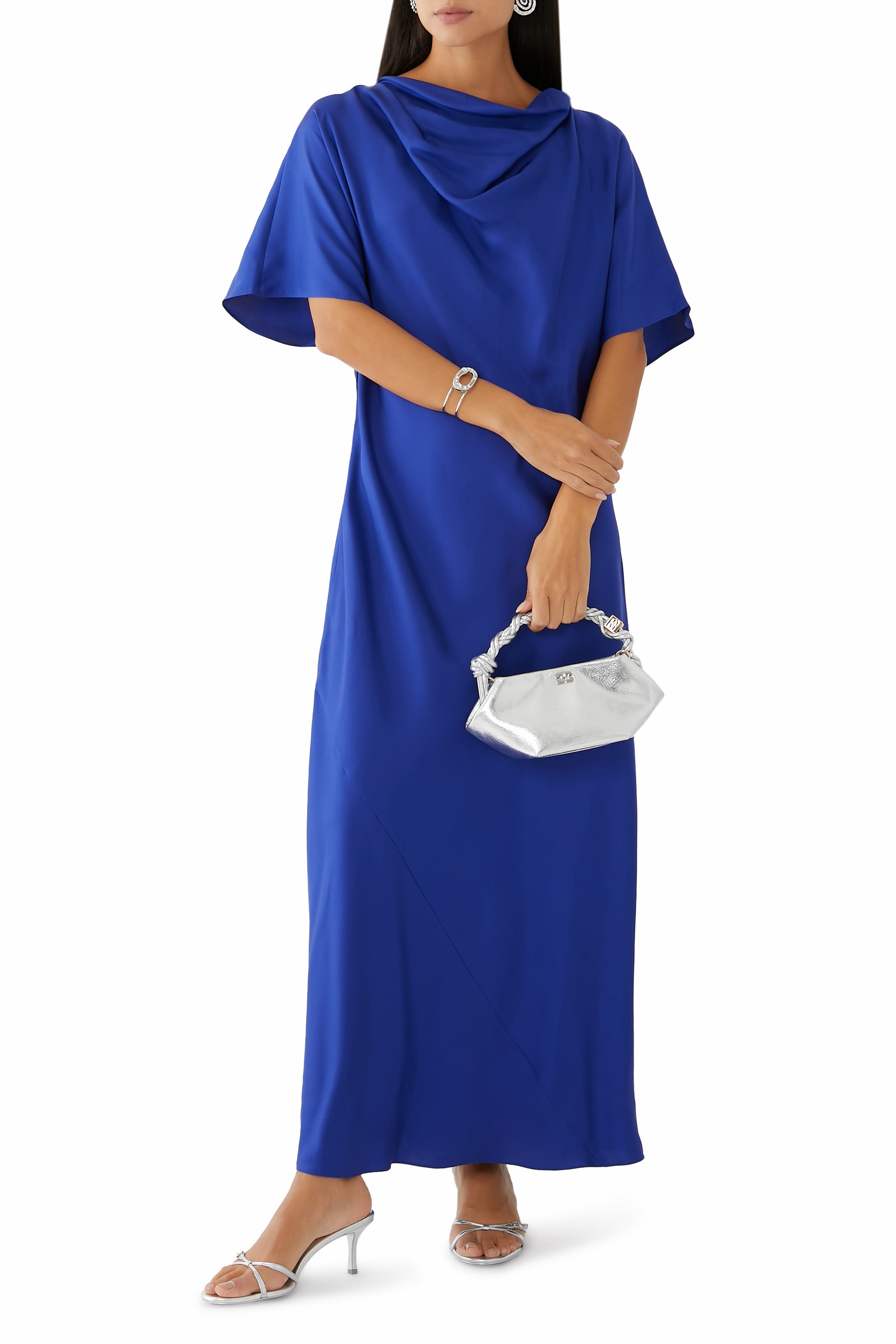 Fluid Draped Silk Dress