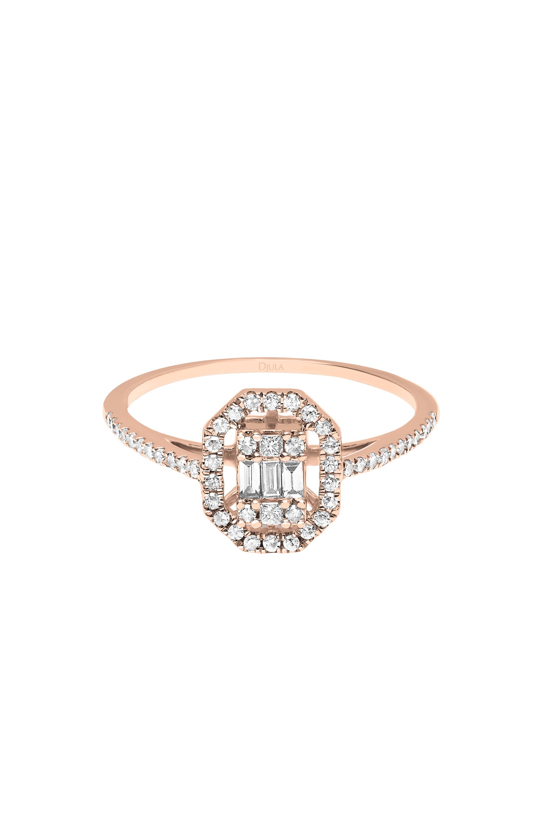  Union Vend&ocirc;me Ring, 18K Rose & Diamonds