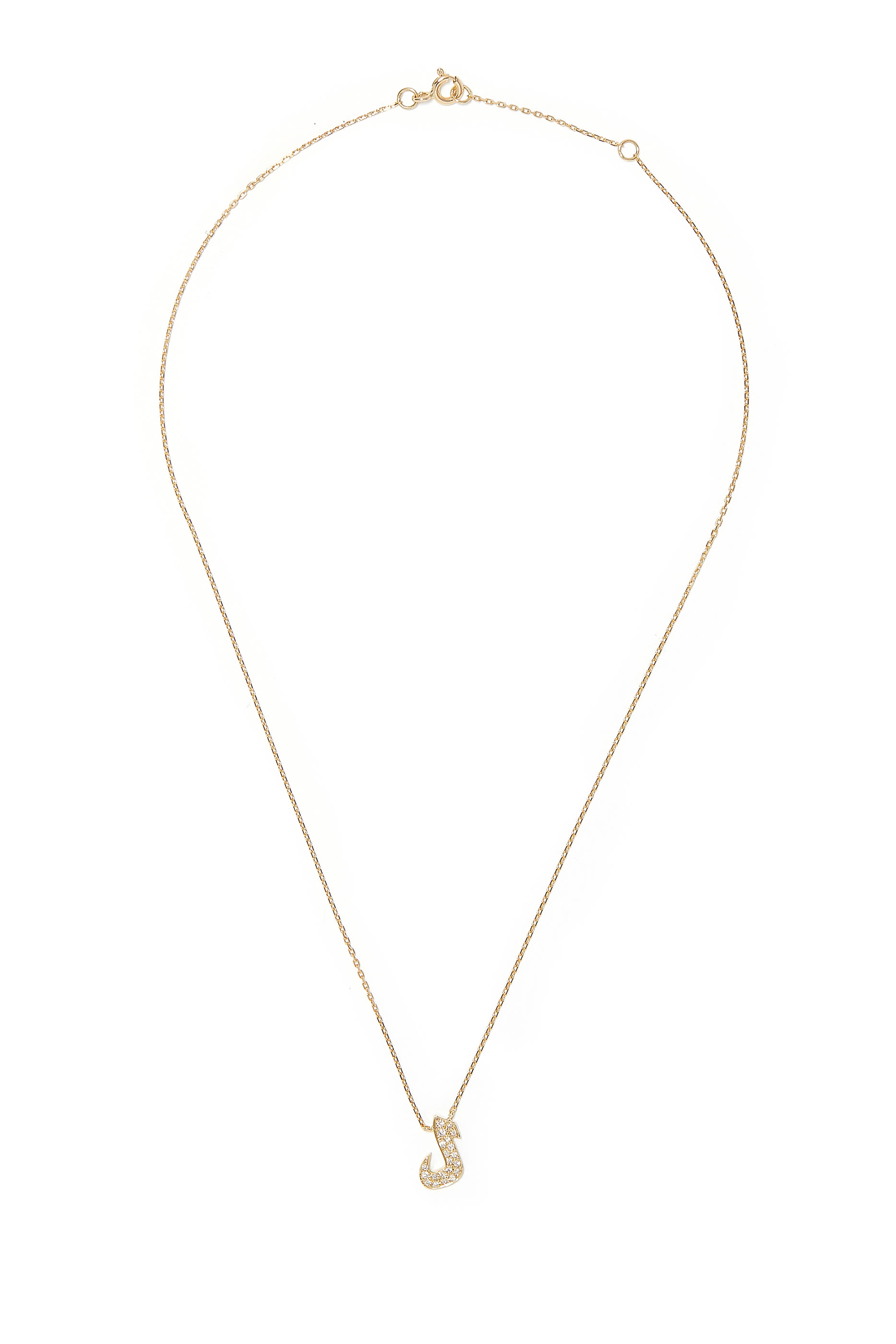 Oula XS Letter L Necklace, 18k Yellow Gold with Diamonds