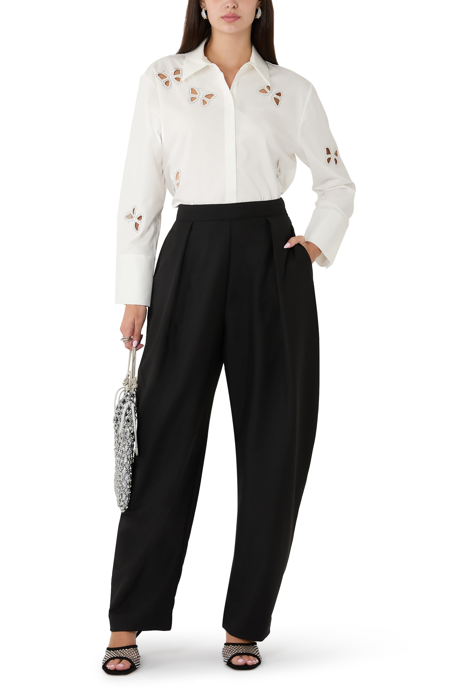 Finely Embellished Cutout Blouse