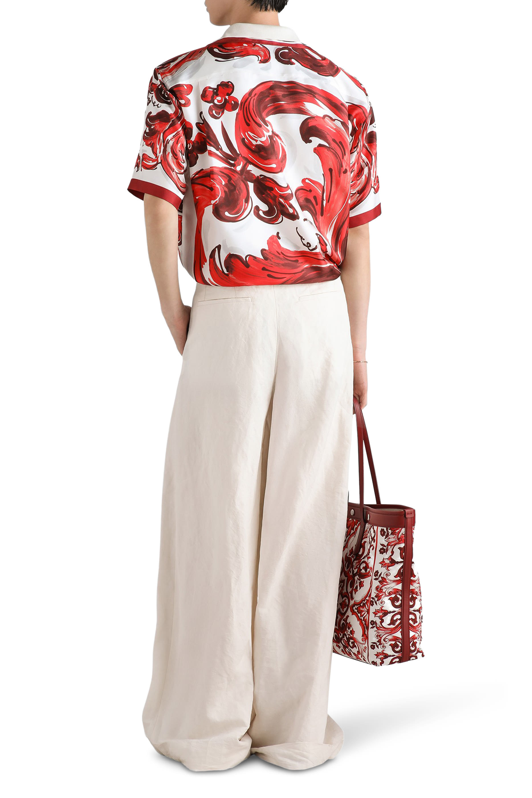 Majolica-Print Silk Twill Hawaii Shirt