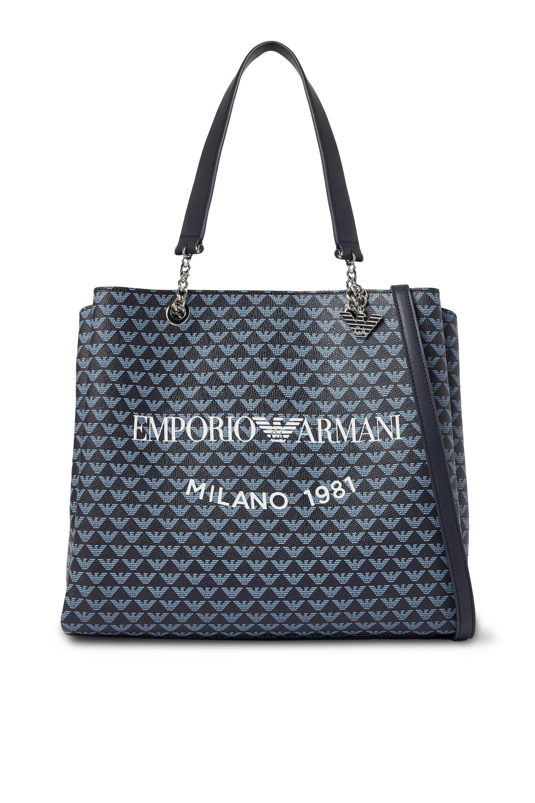 All-Over Eagle Shopper Bag With Eagle Charm